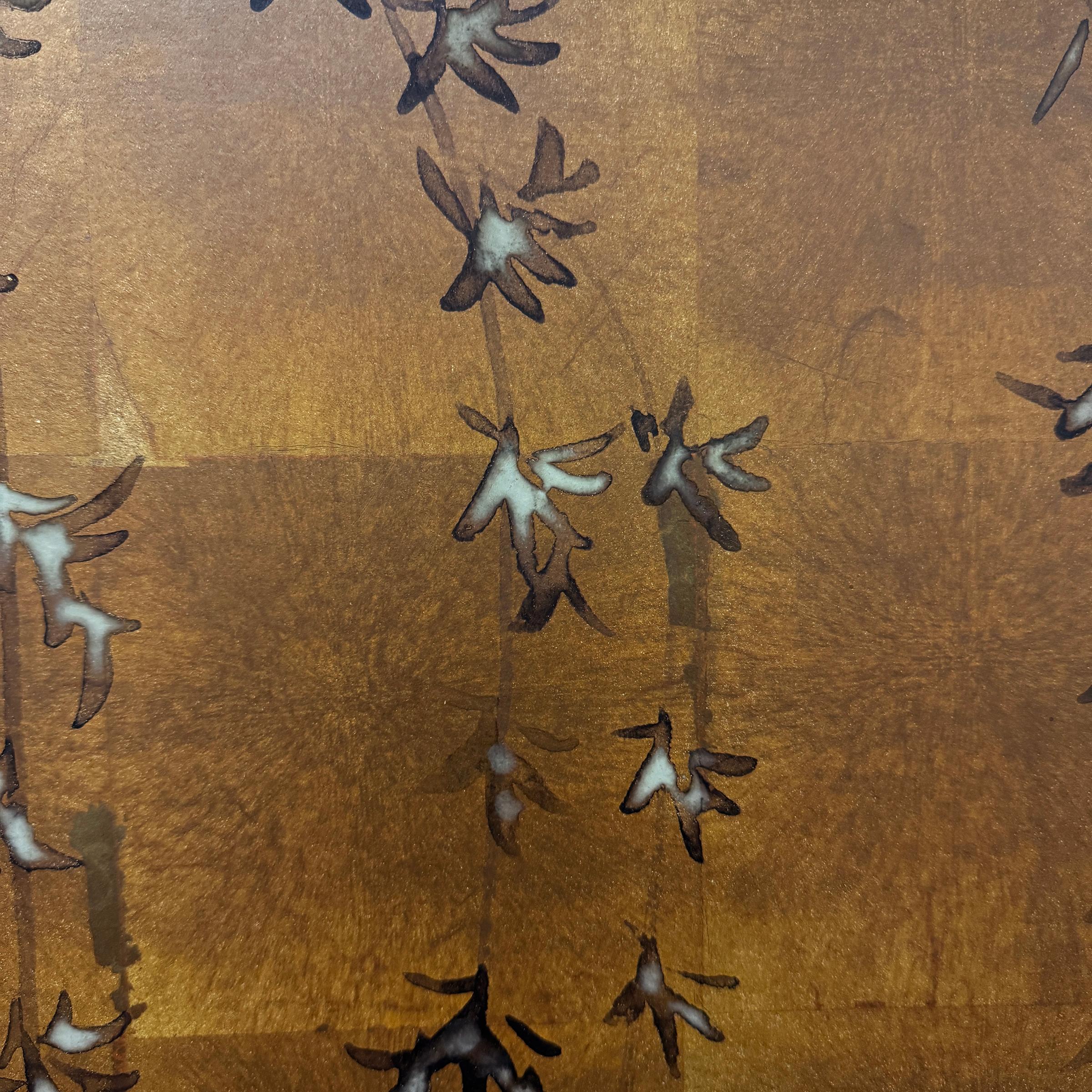 Early 20th Century Japanese Willow and Ducks Byobu Screen 4