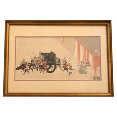 Early 20th Century Japanese Woodblock Print in Frame