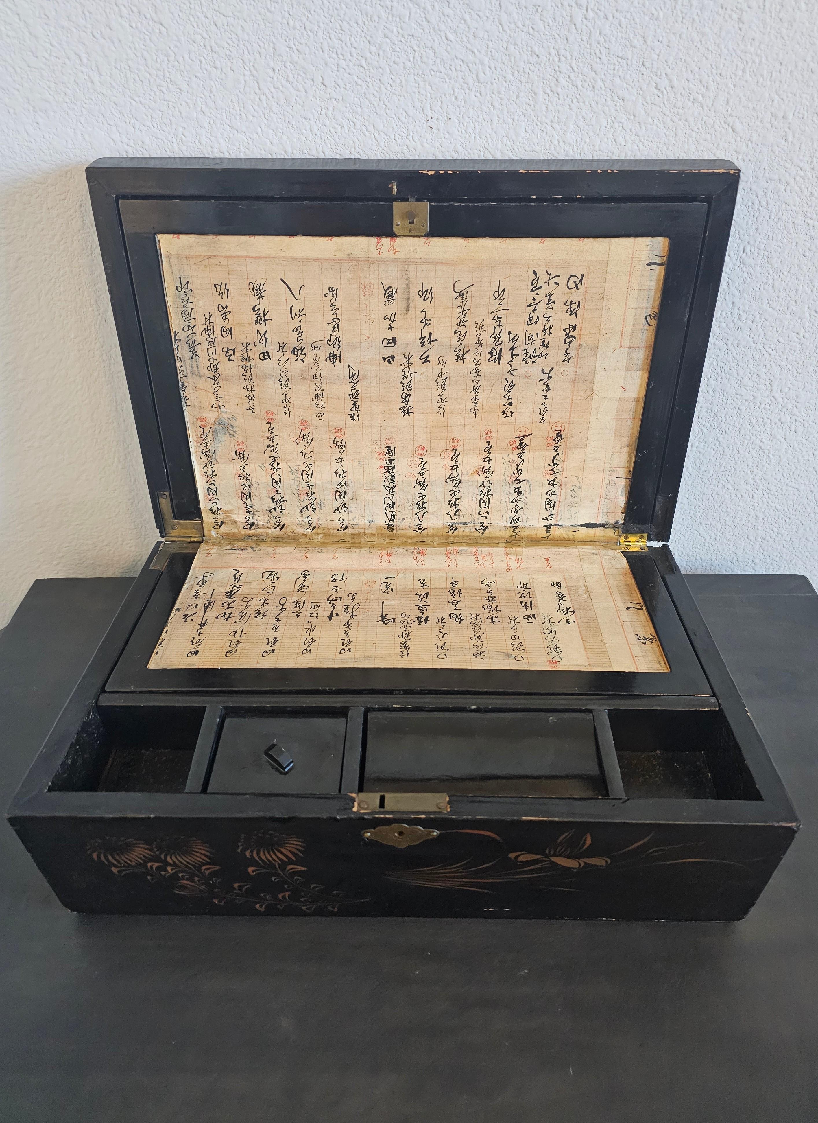 Early 20th Century Japanese Writing Box Travel Desk 4