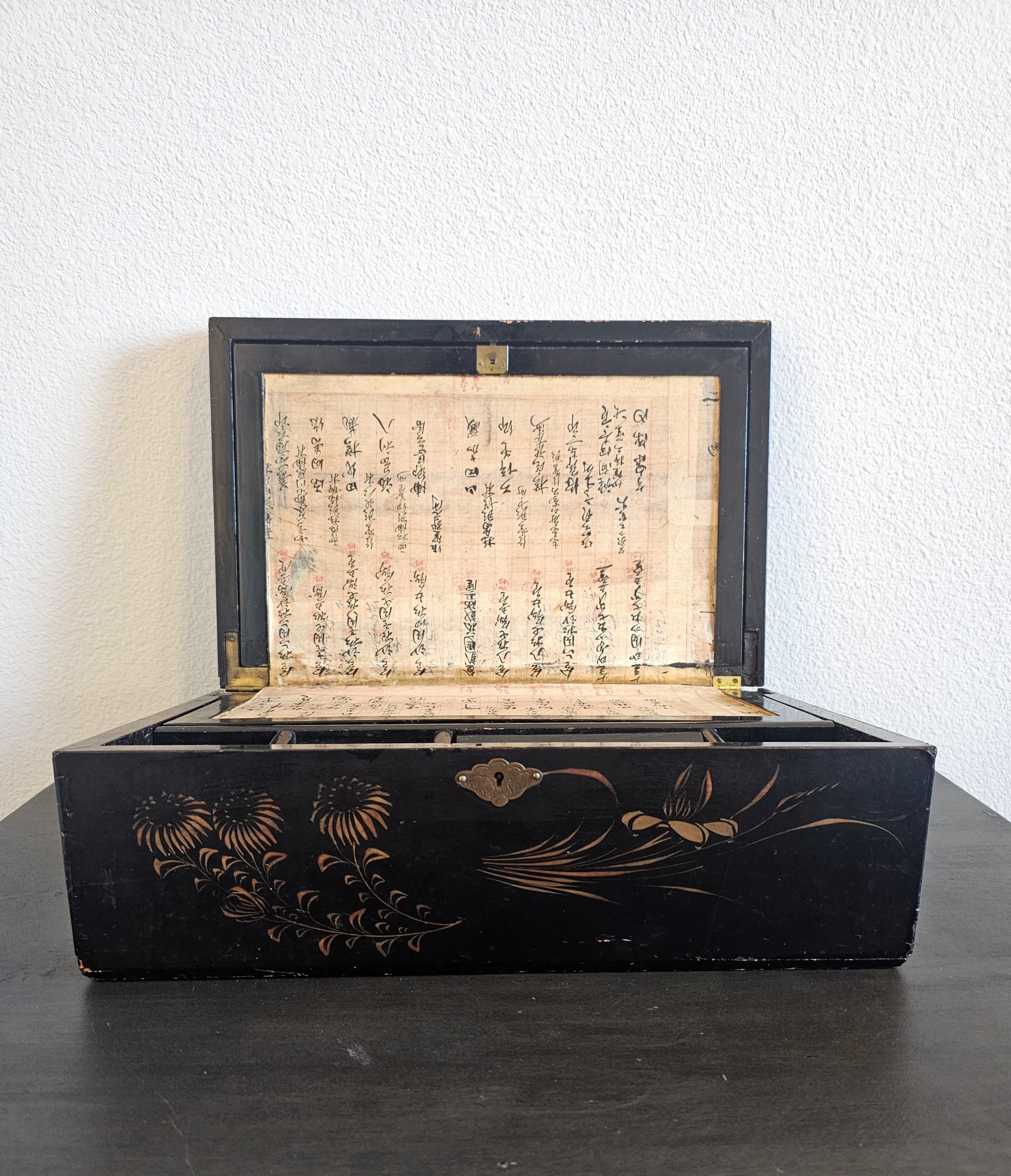 Early 20th Century Japanese Writing Box Travel Desk 5