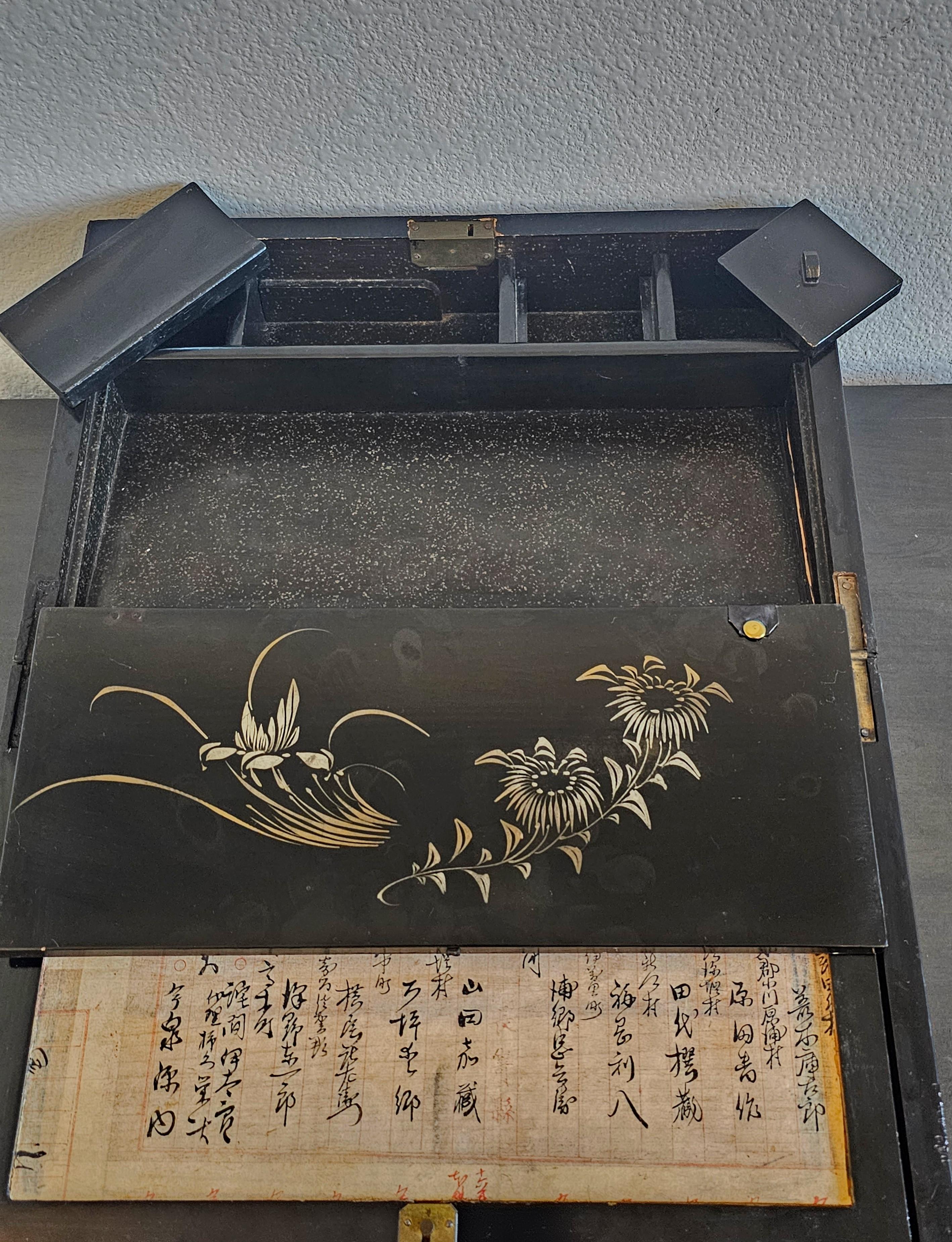 Early 20th Century Japanese Writing Box Travel Desk 1