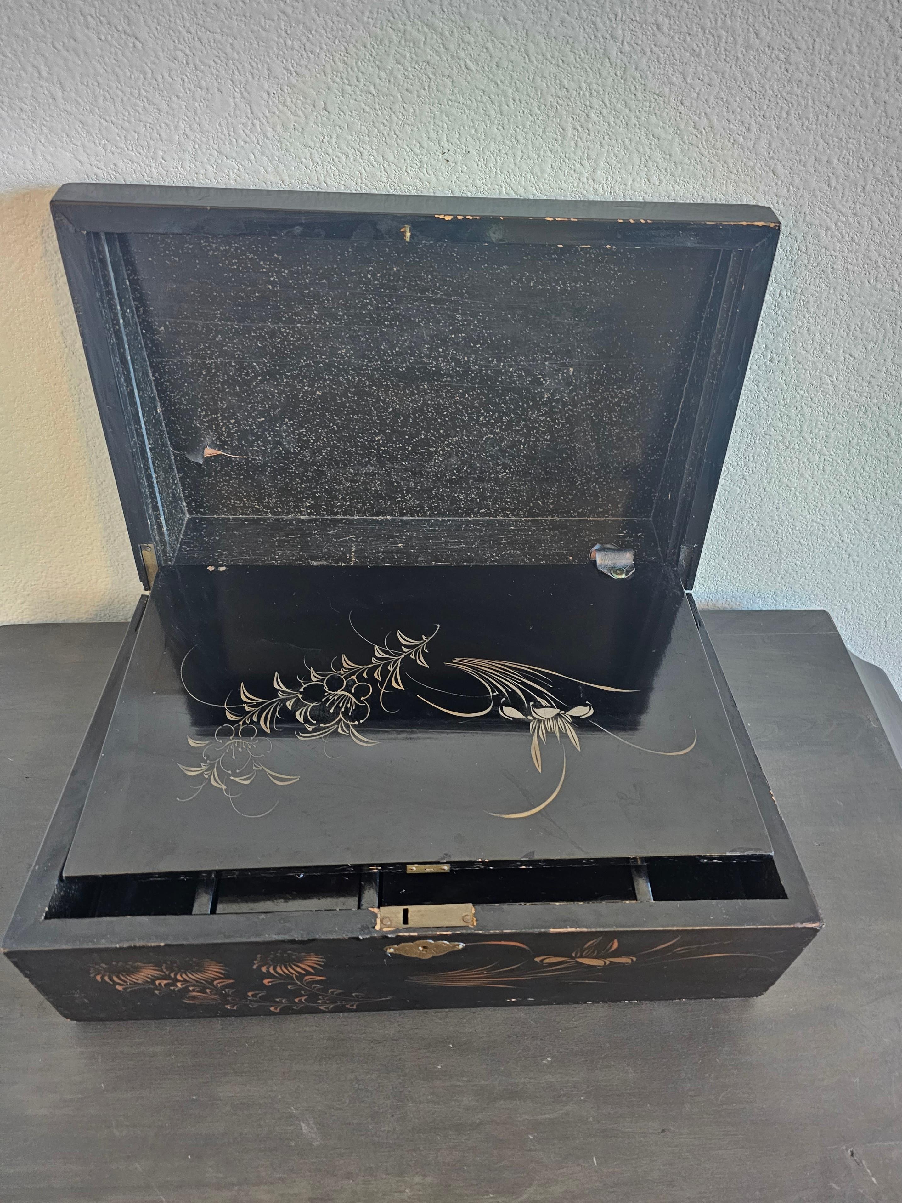 Early 20th Century Japanese Writing Box Travel Desk 3