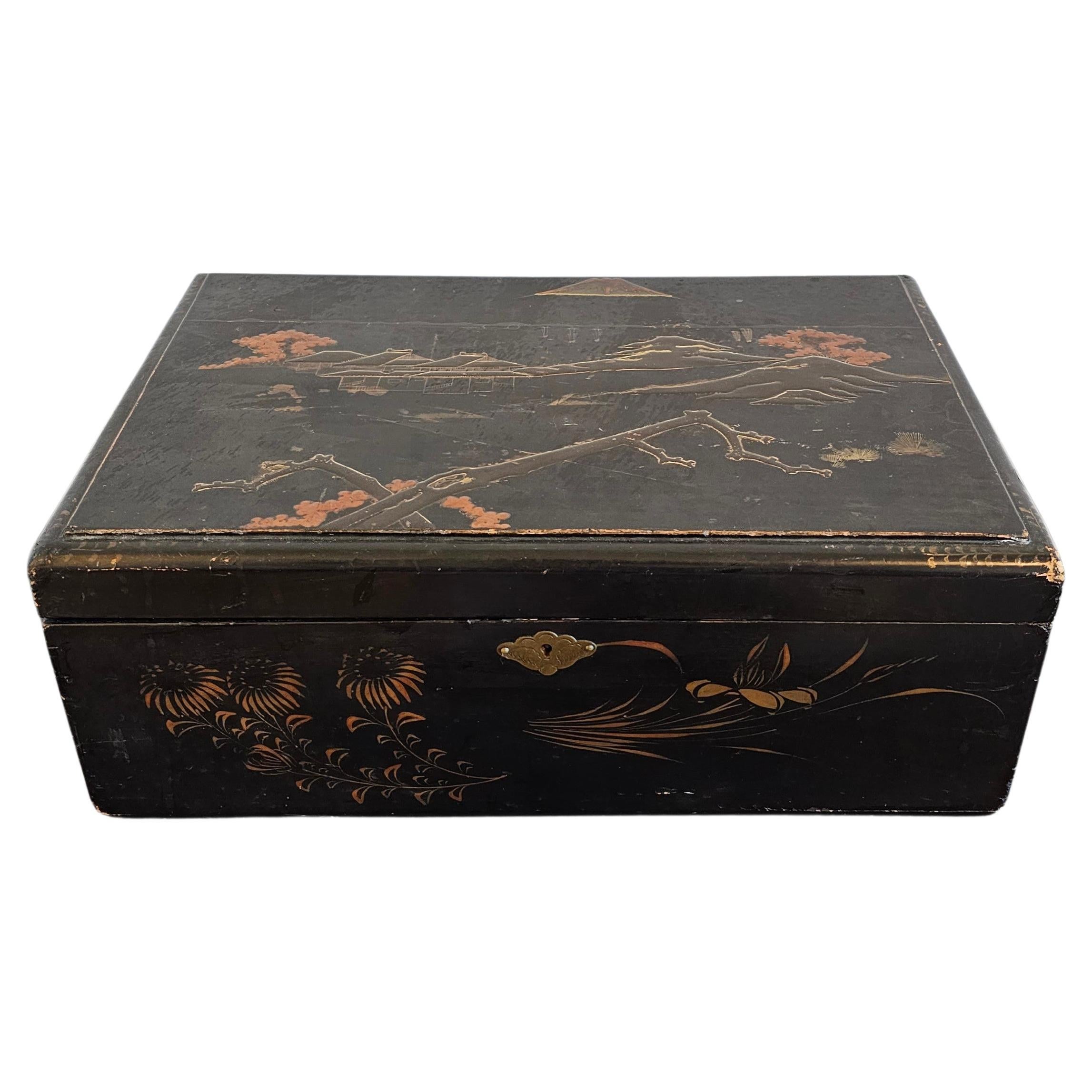 Early 20th Century Japanese Writing Box Travel Desk