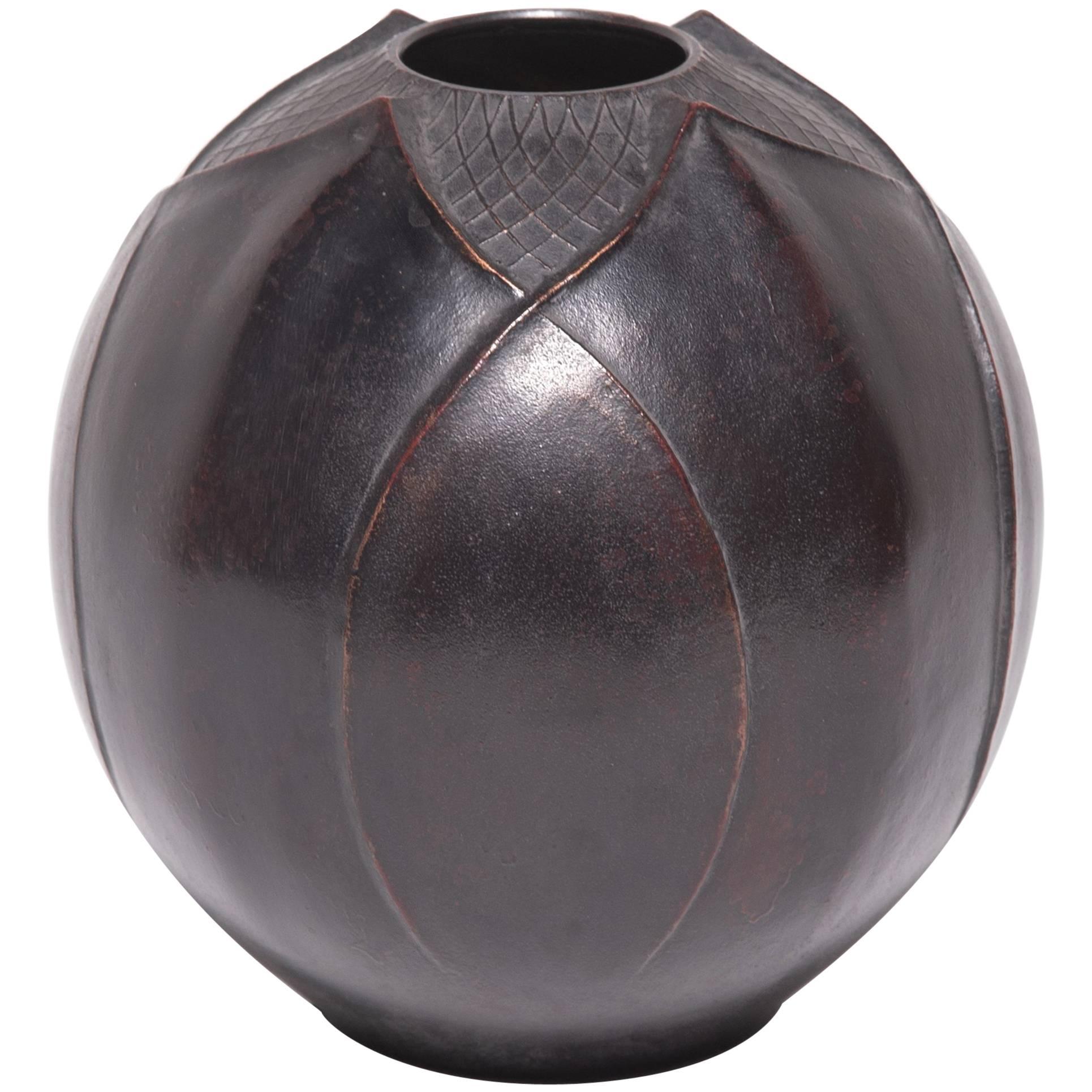 Early 20th Century Japanese Zinc Lotus Bud Vase