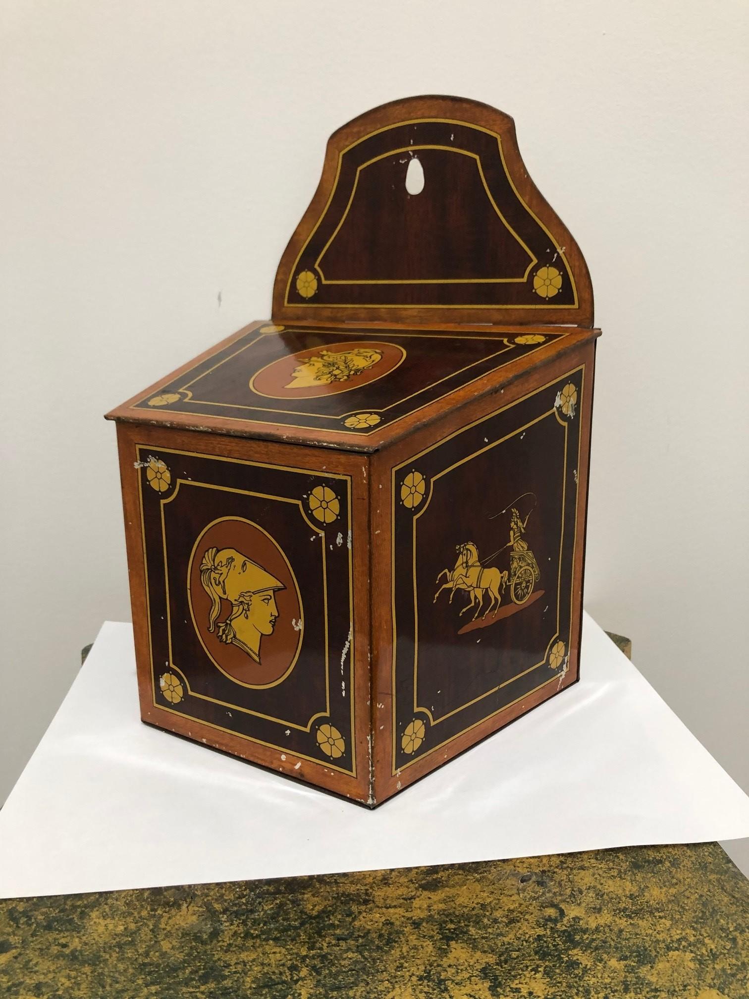 John Buchanan & Bros, Makers of Confections, Chocolate, Jams, and Peels Marmalades, rara scatola di latta da appendere al muro, risalente all'inizio del XX secolo. John Buchanan & Bros fu fondata nel 1858 da John e dai suoi due fratelli Andrew e