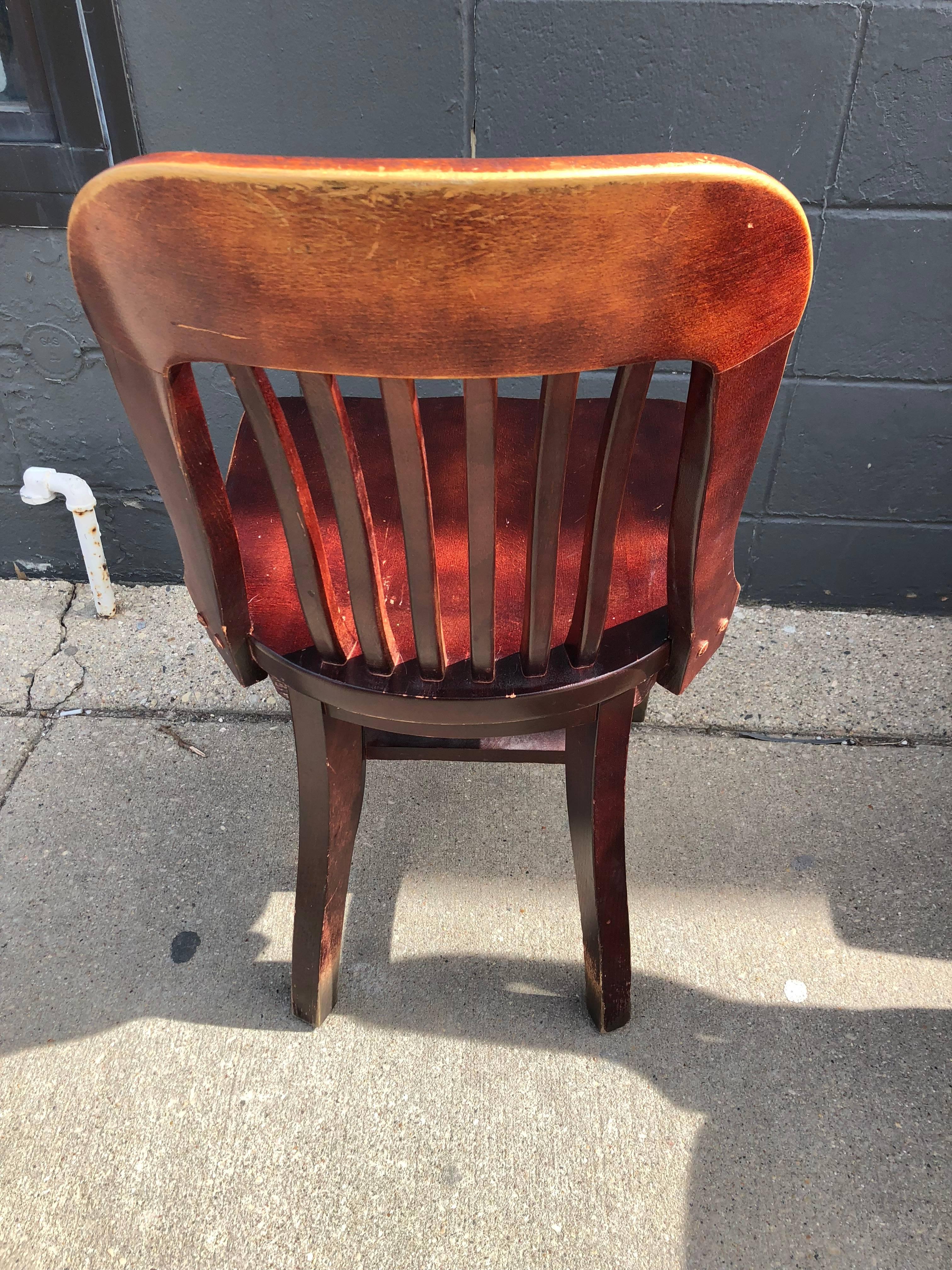 American Early 20th Century Jury Chairs from Midwestern Law Legal Courtroom, Set of Six