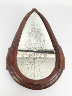 Early 20th Century K. Petermann Leather Horse Collar Swiss Wall Mirror, 1917