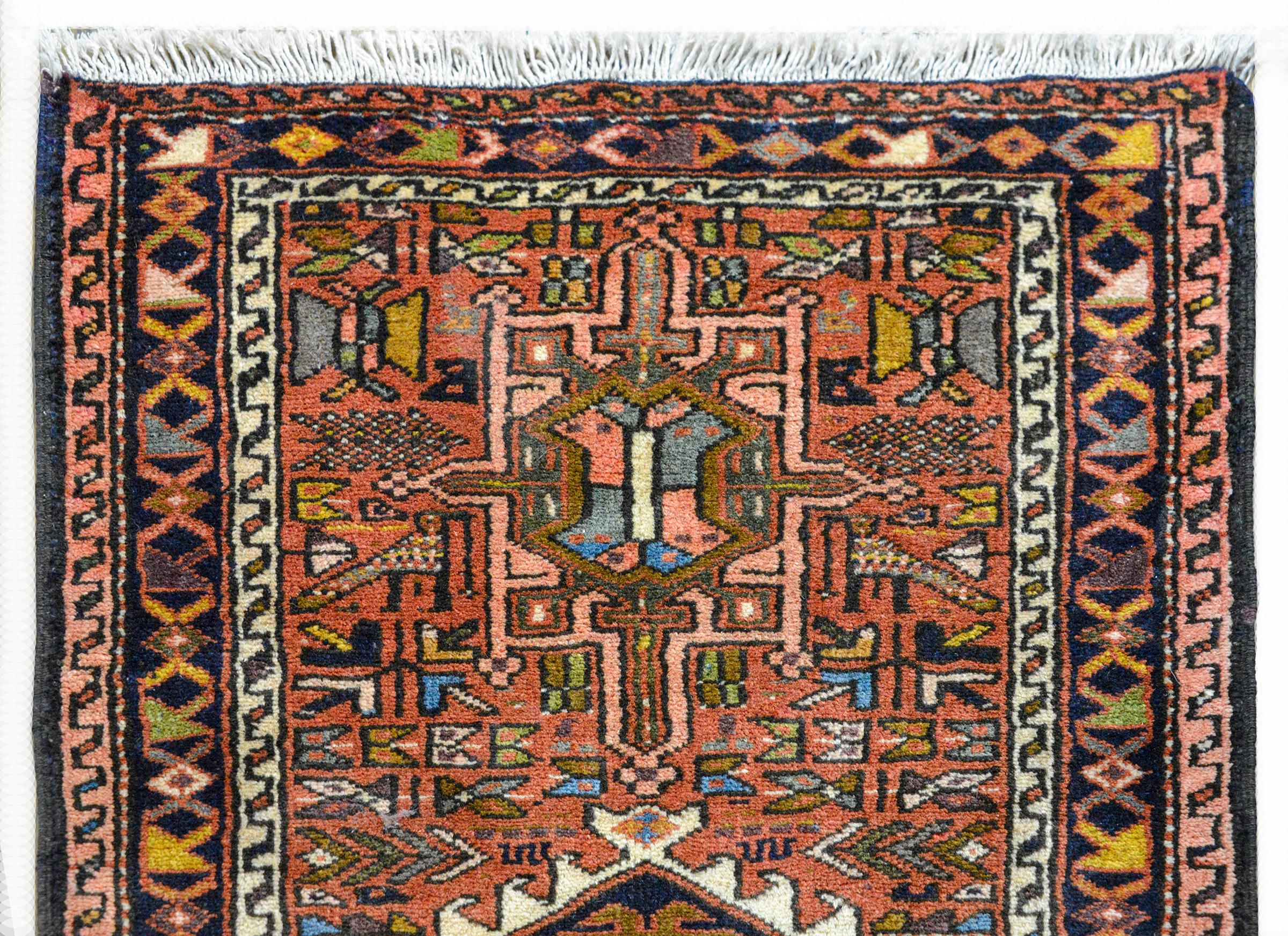 Hand-Knotted Early 20th Century Karadja Runner For Sale