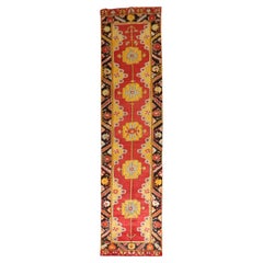 Zabihi Collection Early 20th Century Karapinar Bright Turkish 13 Foot Runner