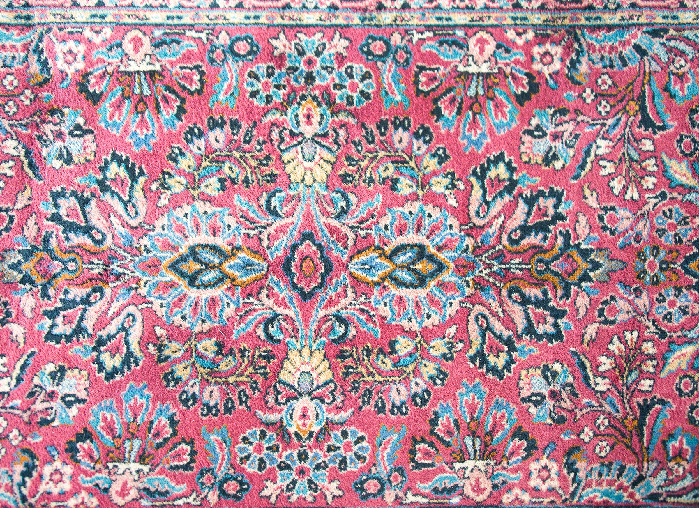 Lana Runner in stile Karistan Sarouk dei primi del '900 in vendita