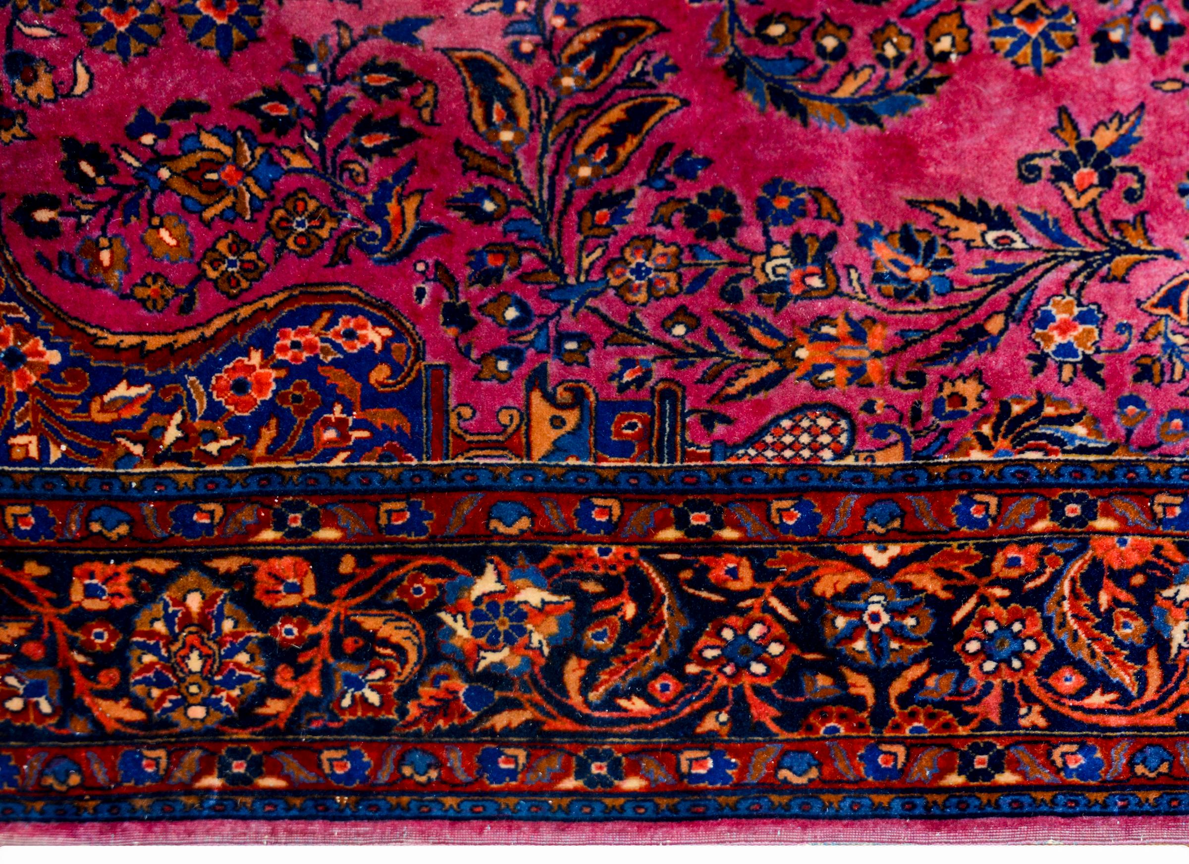 Early 20th Century Kashan Prayer Rug For Sale 1