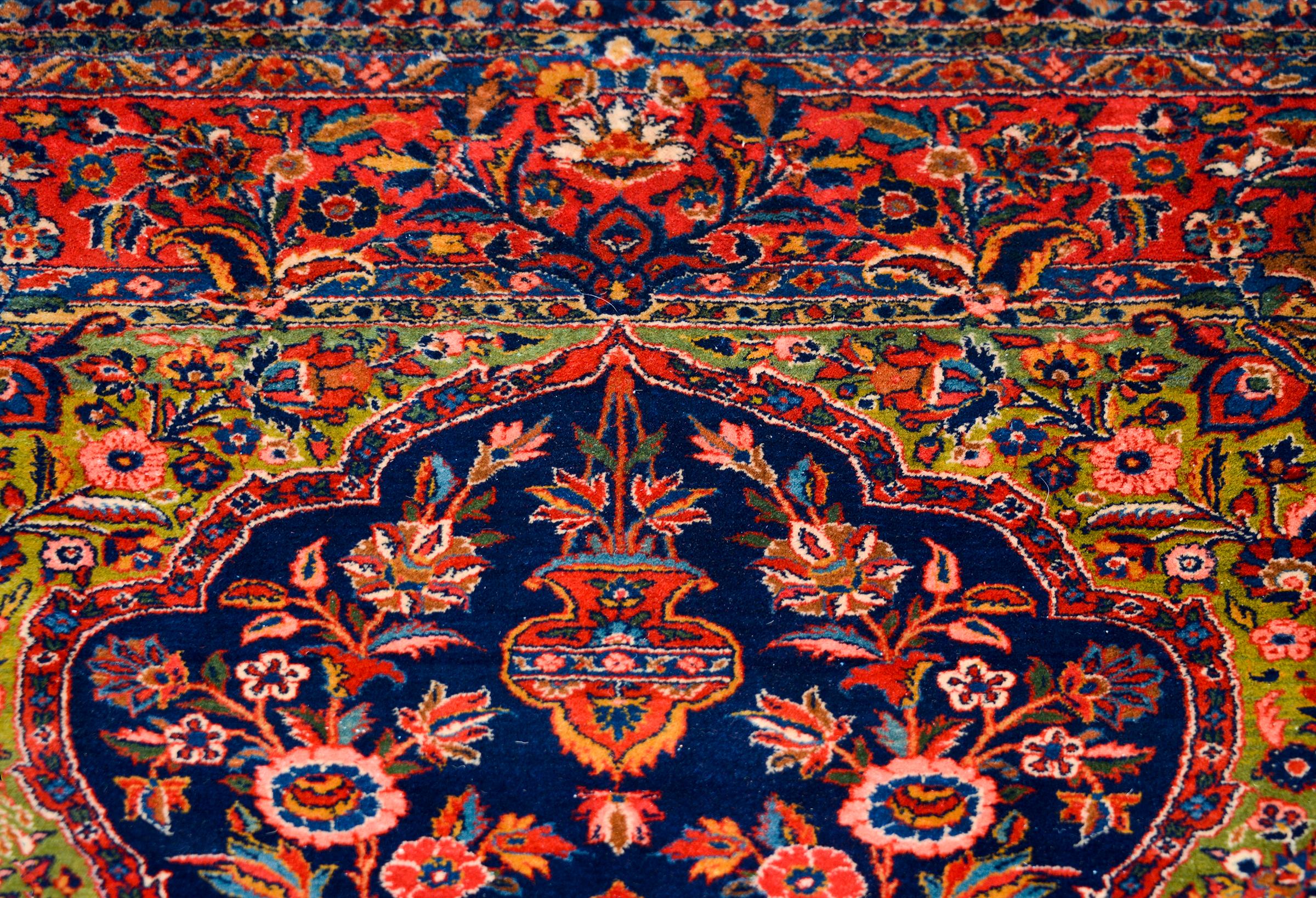 Wool Early 20th Century Kashan Prayer Rug For Sale