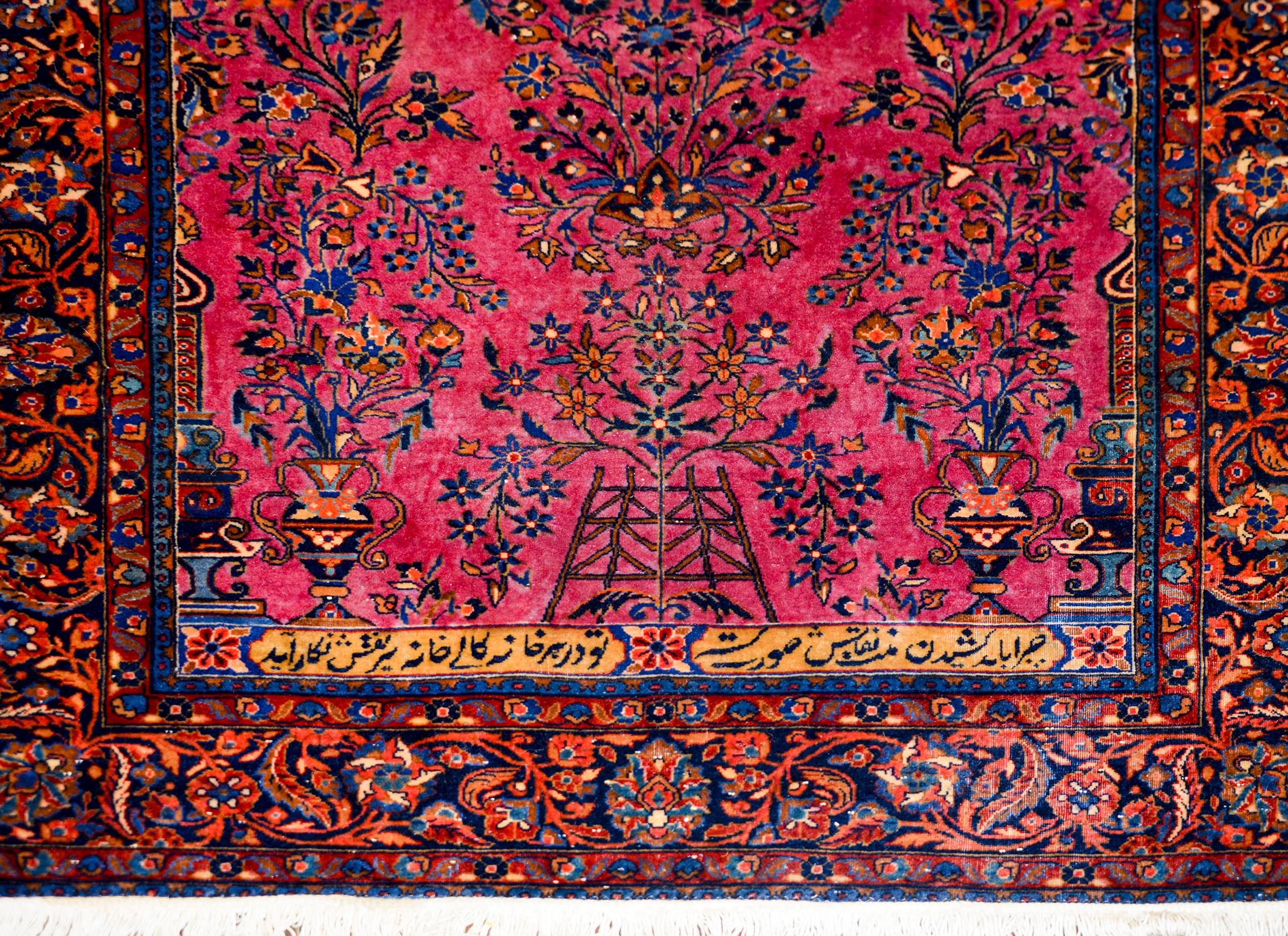Early 20th Century Kashan Prayer Rug For Sale 2