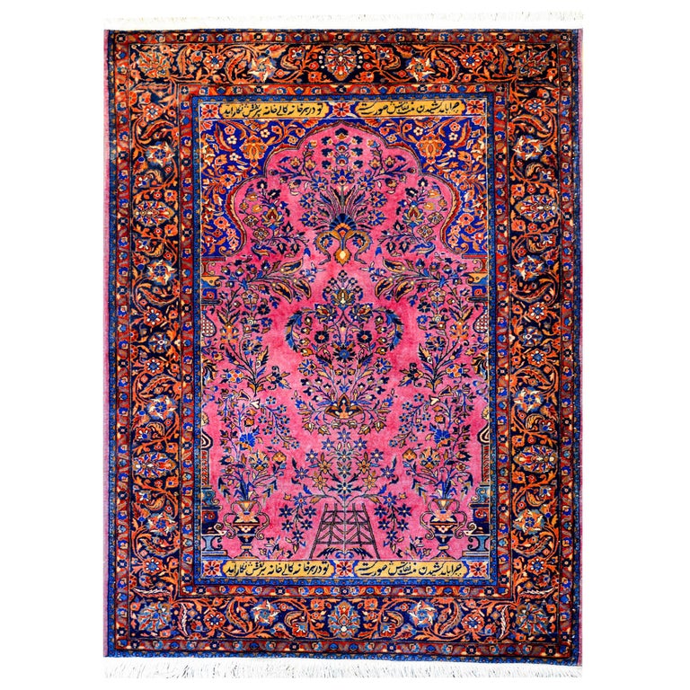 Early 20th Century Kashan Prayer Rug For Sale at 1stDibs