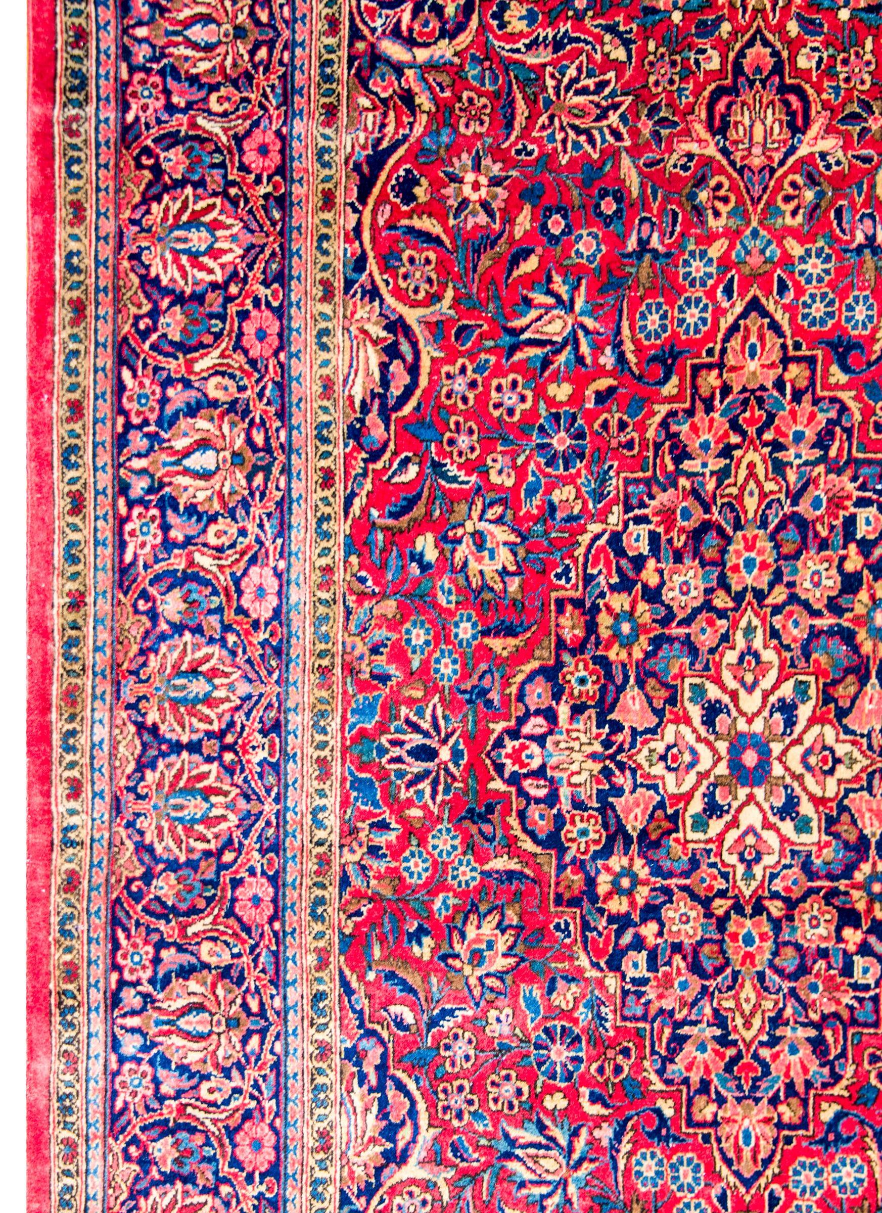 Wool Early 20th Century Kashan Rug For Sale