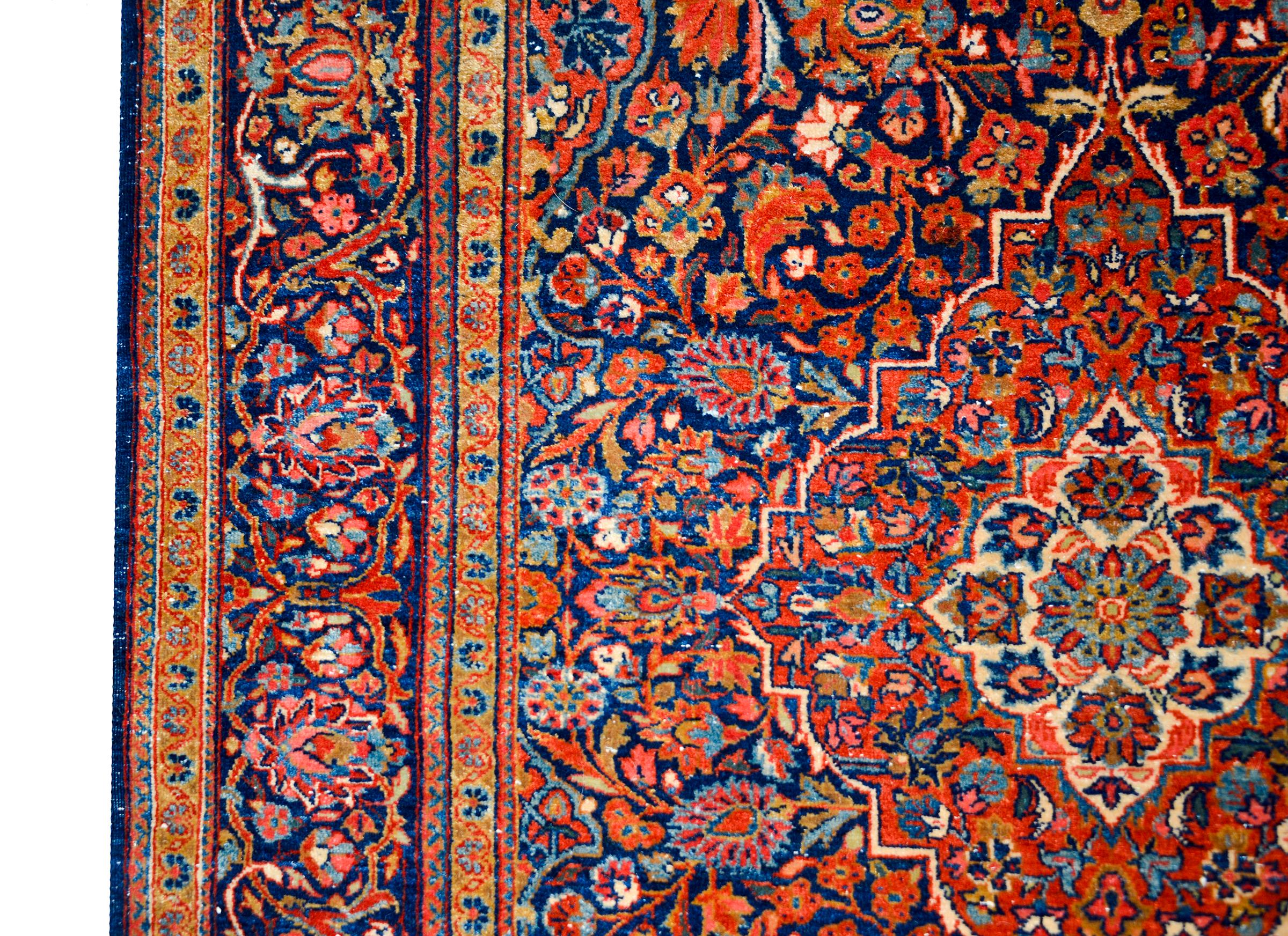 Wool Early 20th Century Kashan Rug For Sale