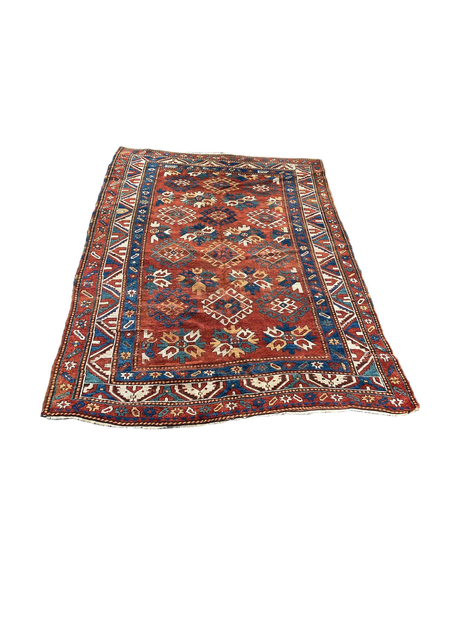 Caucasian Early 20th Century Kazak Rug For Sale