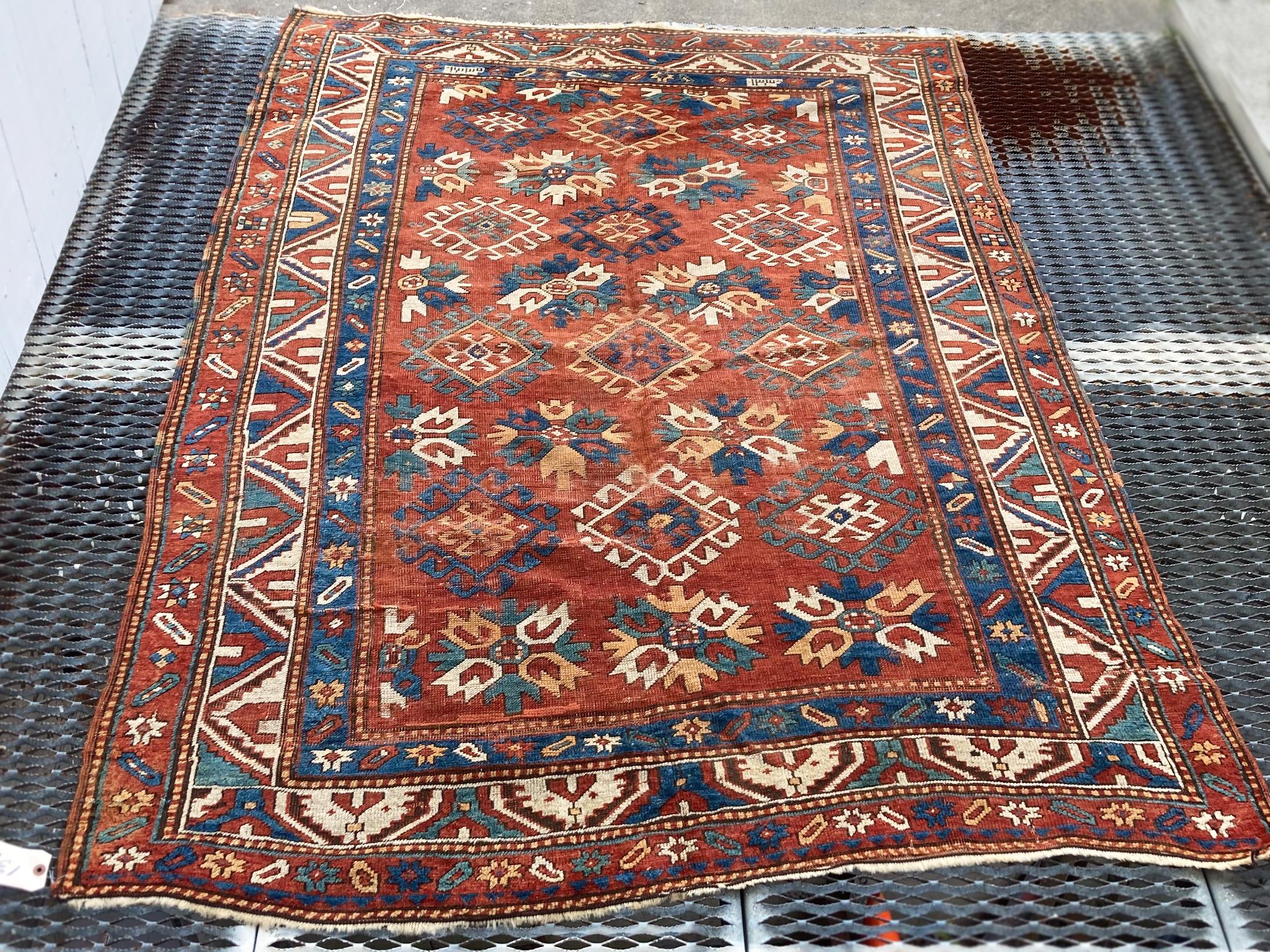 Hand-Woven Early 20th Century Kazak Rug For Sale