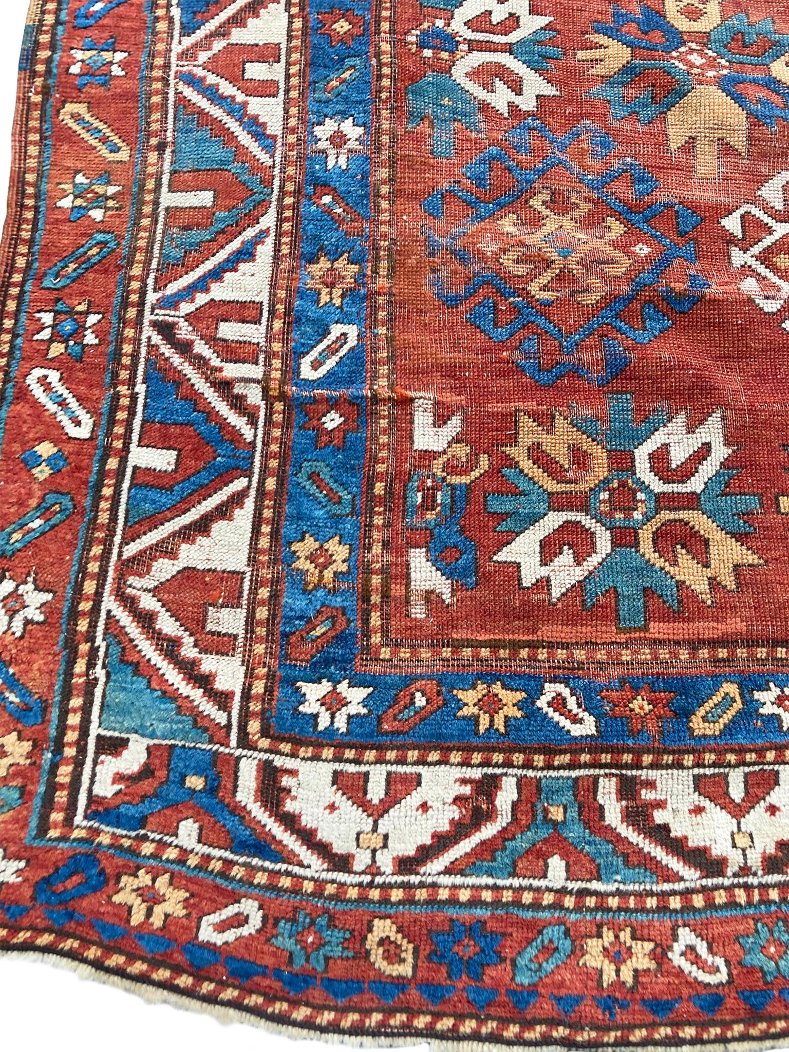 Kazak-Teppich des frühen 20. Jahrhunderts im Zustand „Gut“ im Angebot in New York, NY
