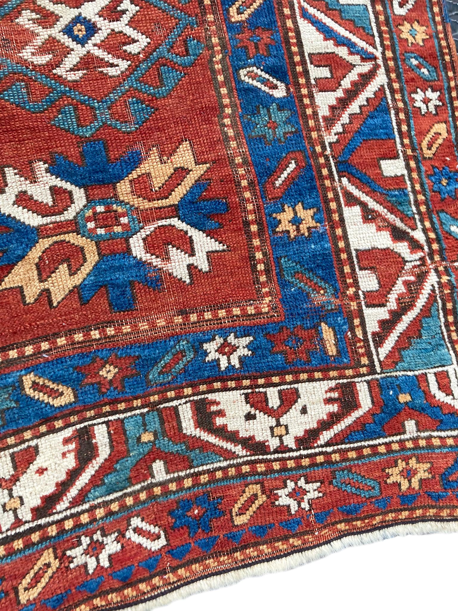 Wool Early 20th Century Kazak Rug For Sale