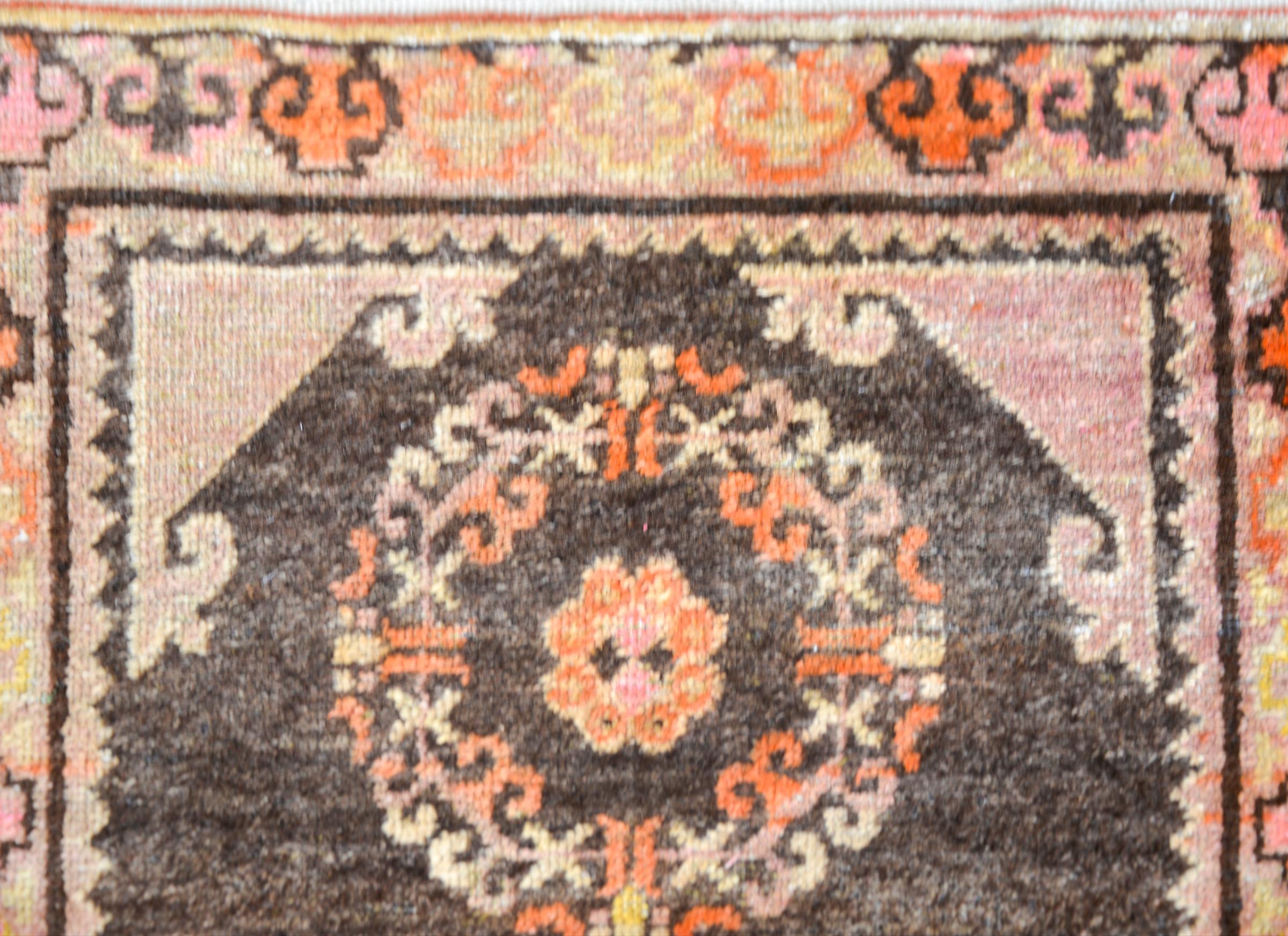 Hand-Knotted Early 20th Century Khotan Rug For Sale