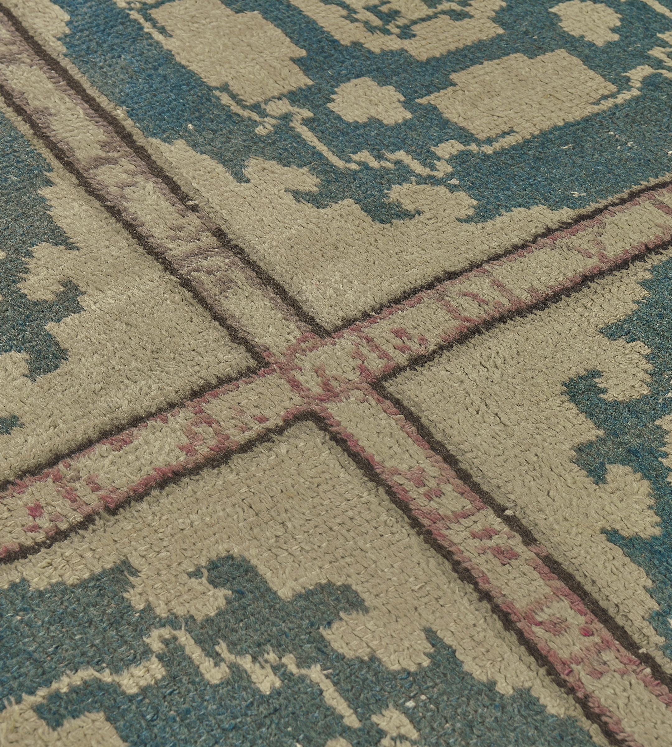 Wool Early 20th Century Khotan Rug from East Turkestan For Sale