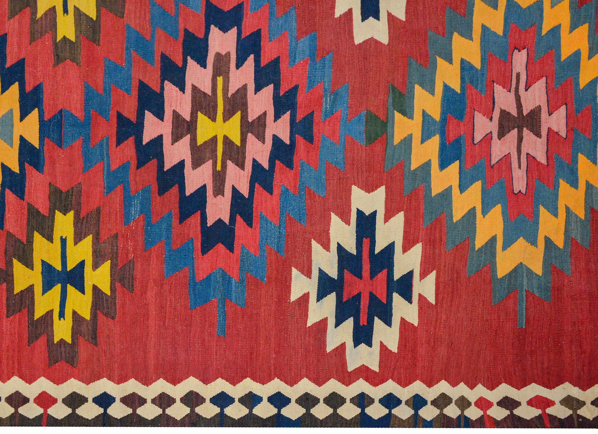 Wool Early 20th Century Kilim Runner For Sale