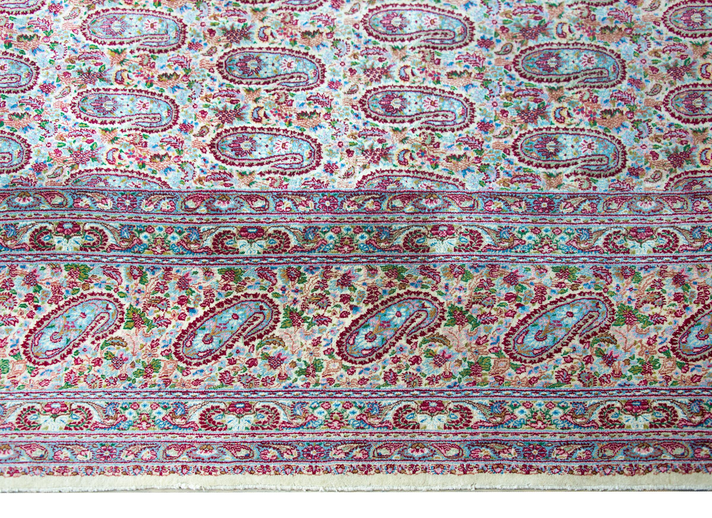 Hand-Knotted Early 20th Century Kirman Rug For Sale