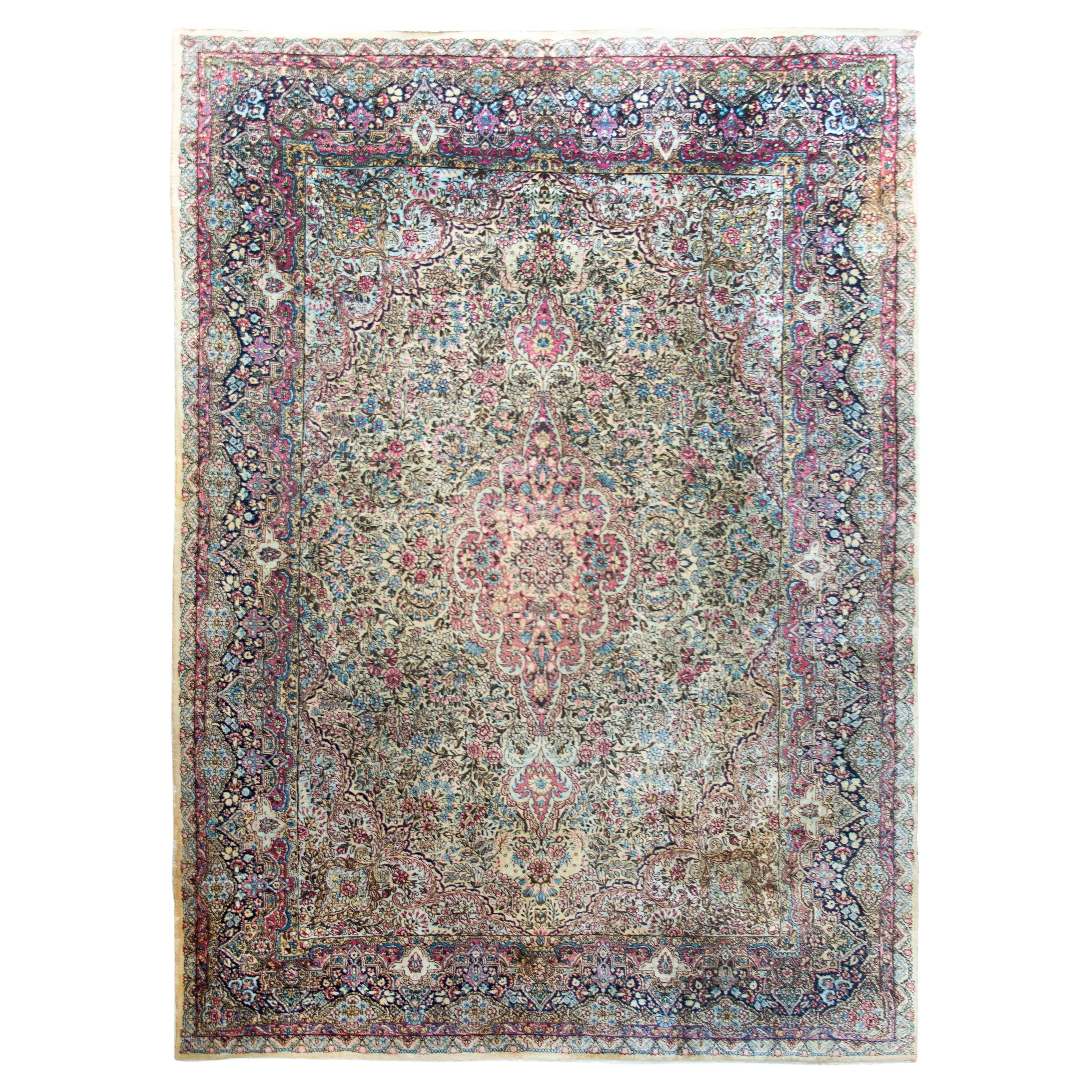 Alfombra Kirman de principios del siglo XX en venta