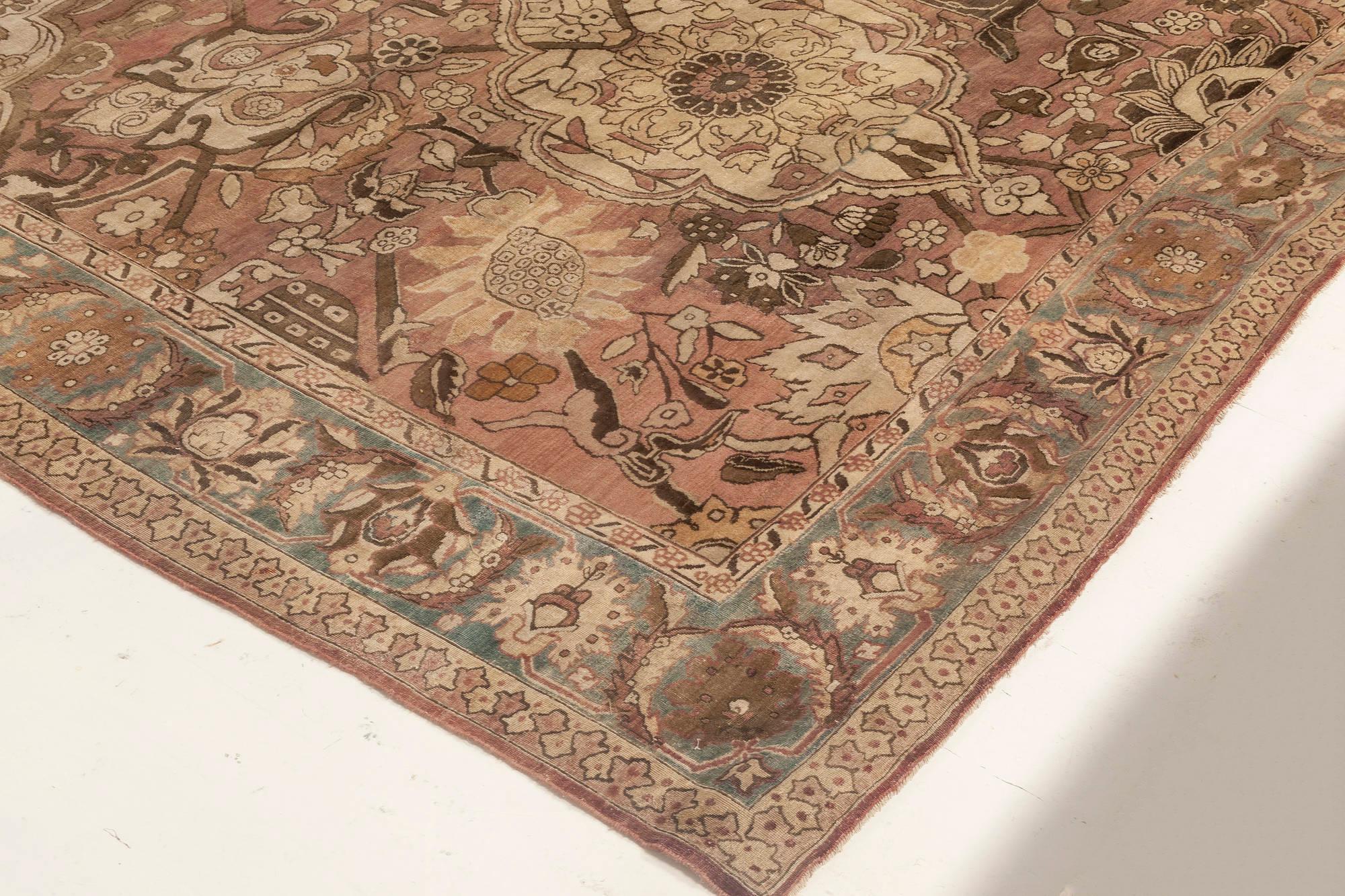 Hand-Knotted Early 20th Century Persian Kirman Rug For Sale