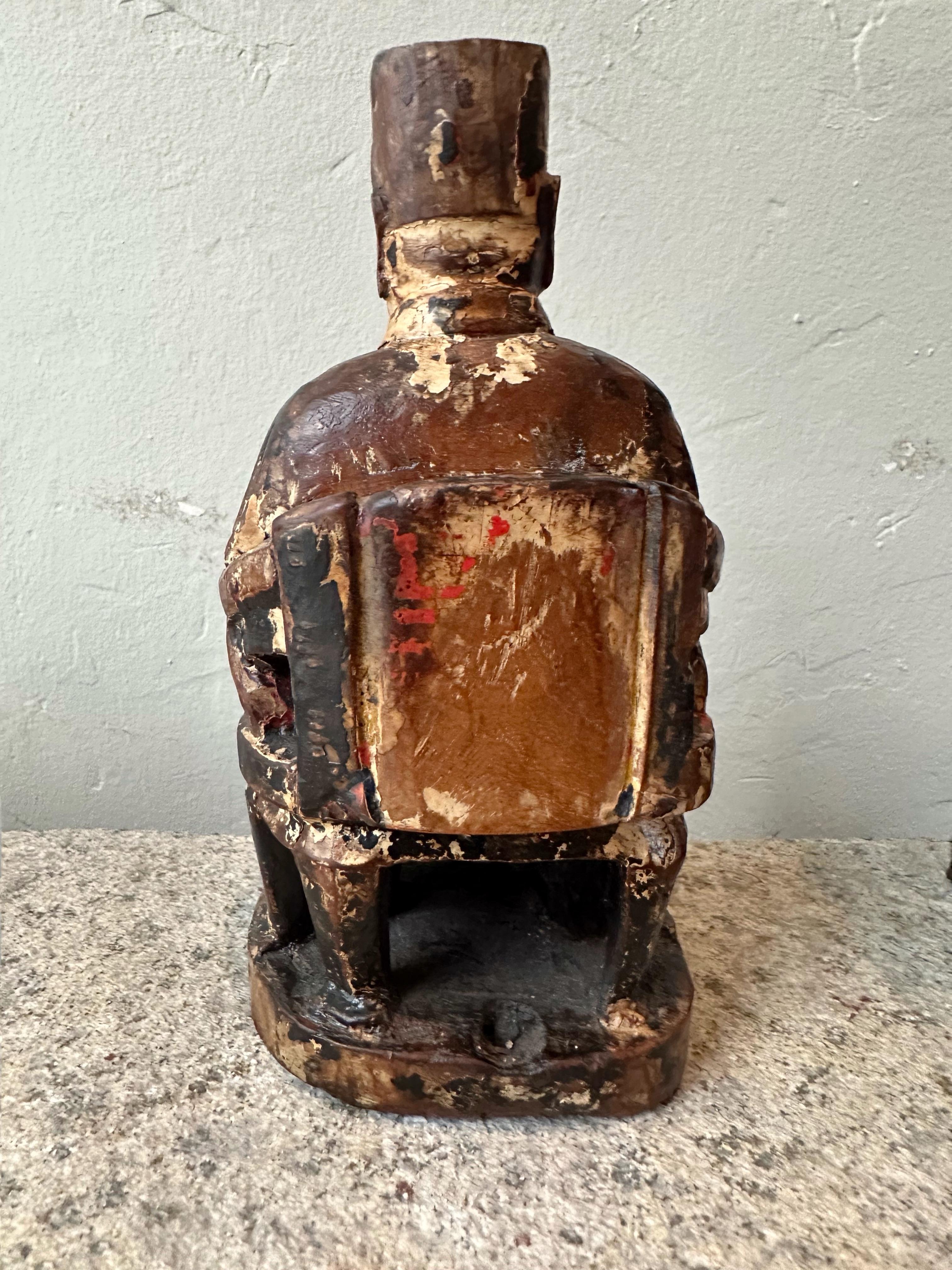 Qing Early 20th Century Kitchen God Deity Statue For Sale