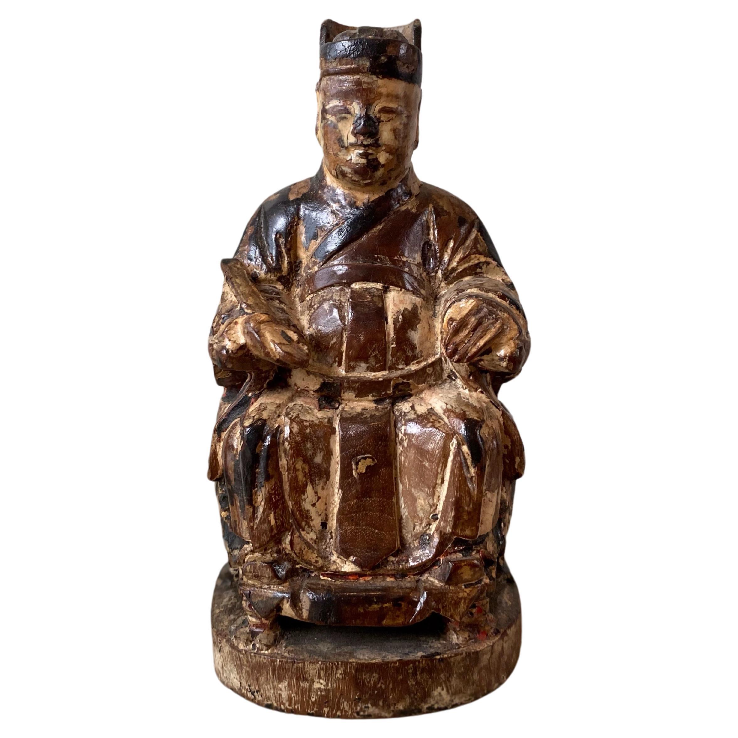 Early 20th Century Kitchen God Deity Statue For Sale