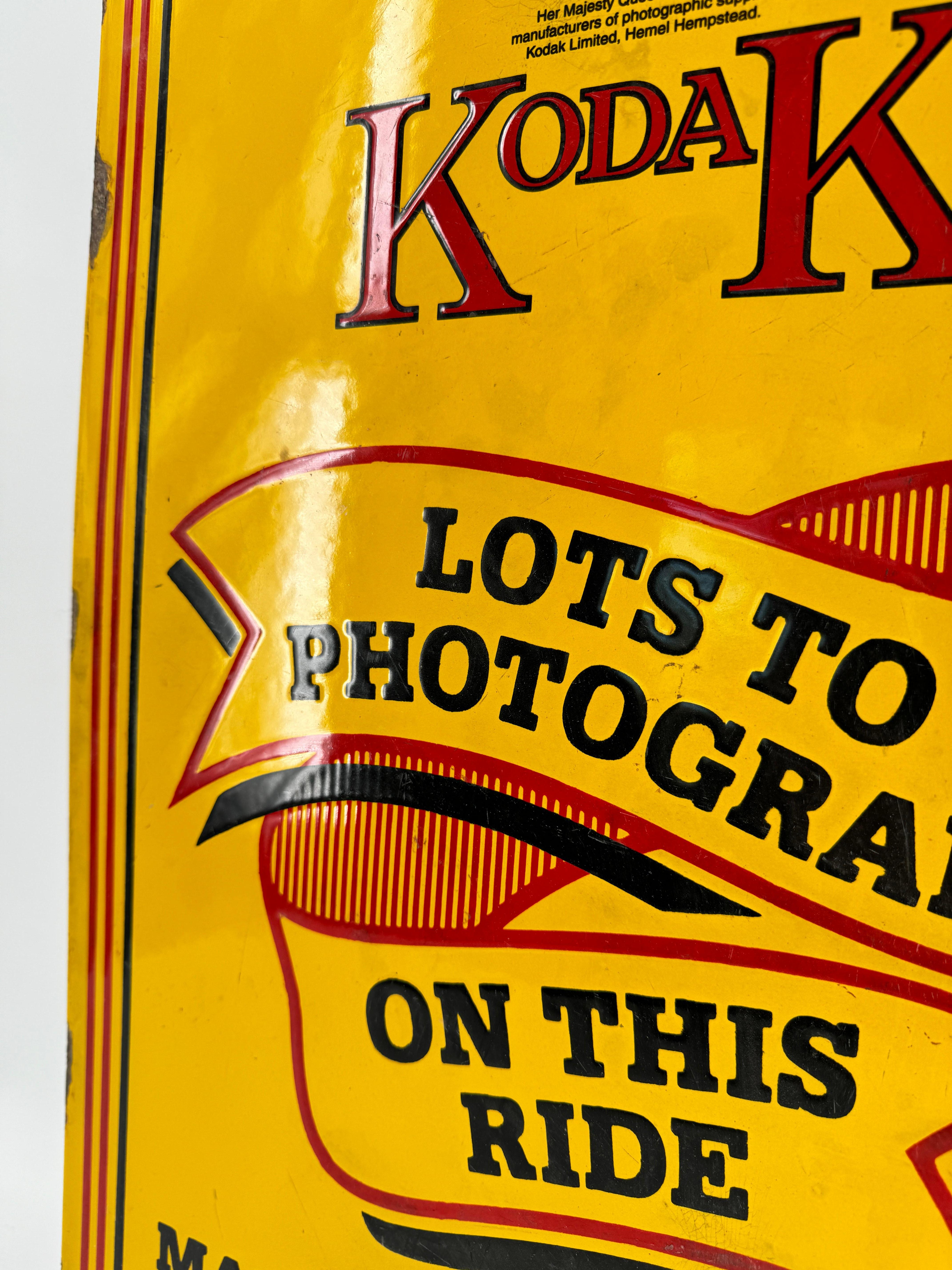 Early 20th Century Kodak Advertising Enamel Sign, English, For Train Rides  For Sale 3