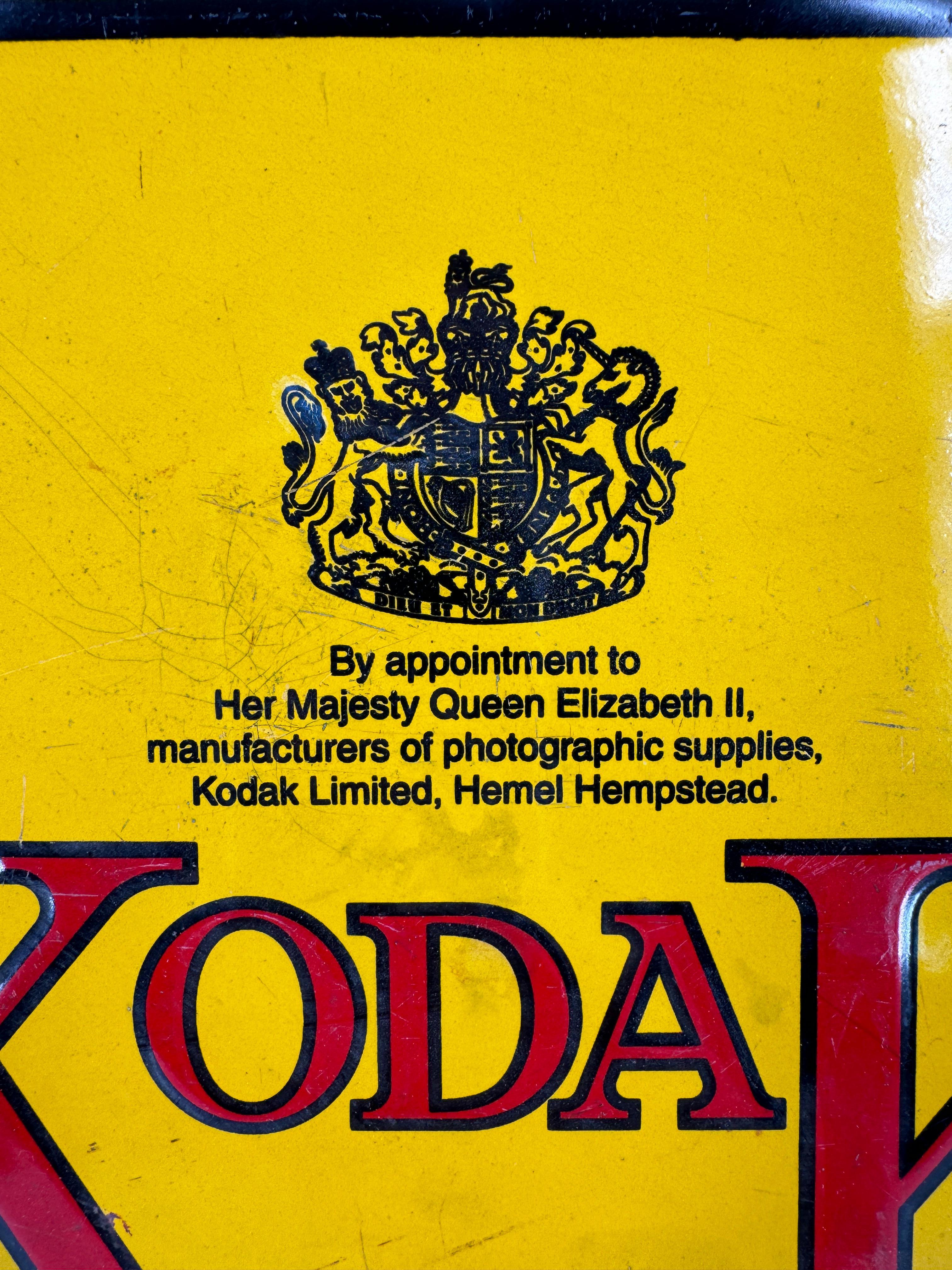 Mid-20th Century Early 20th Century Kodak Advertising Enamel Sign, English, For Train Rides  For Sale