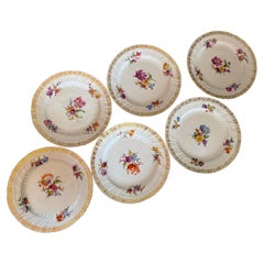 Antique KPM Berlin Plates Set, Floral Design, Early 20th Century