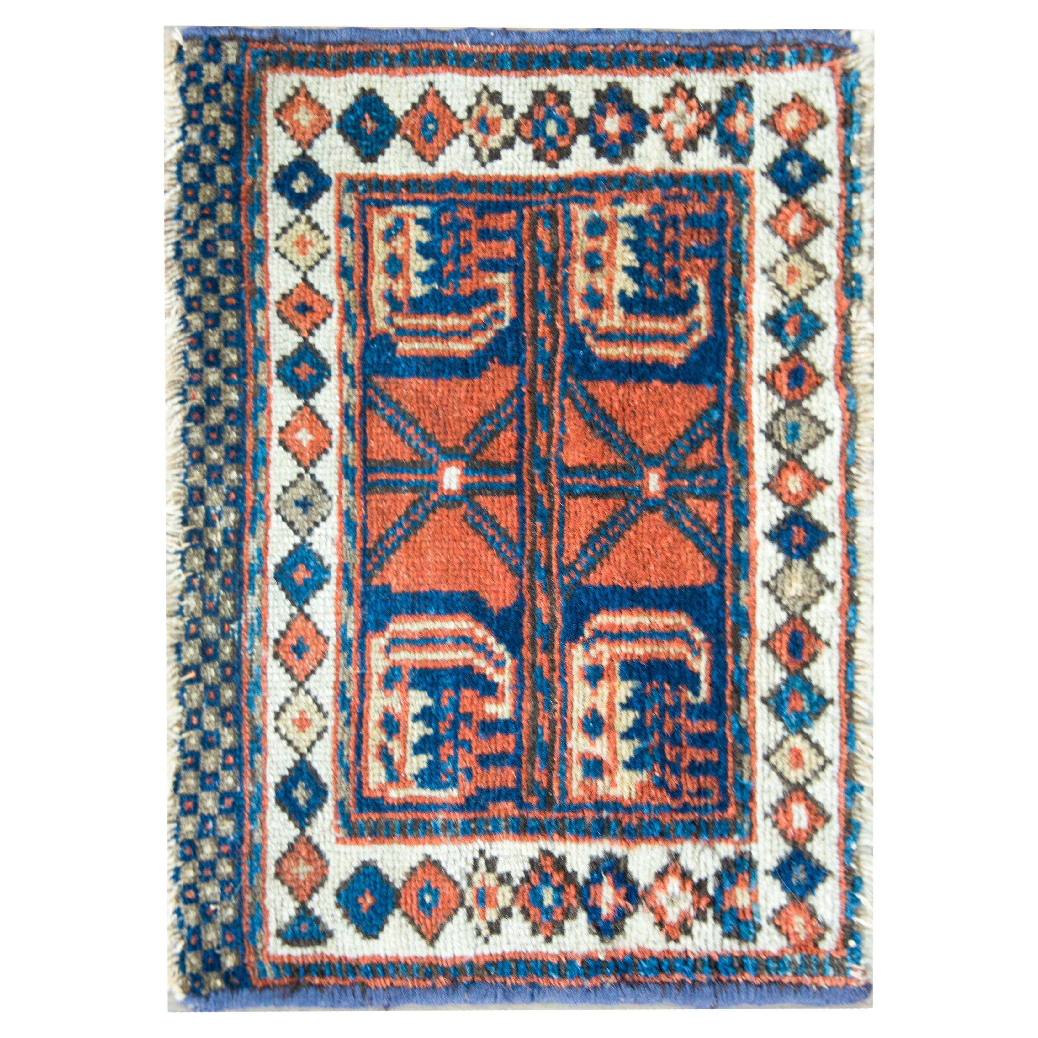 Early 20th Century Kurdish Bag Face Rug For Sale