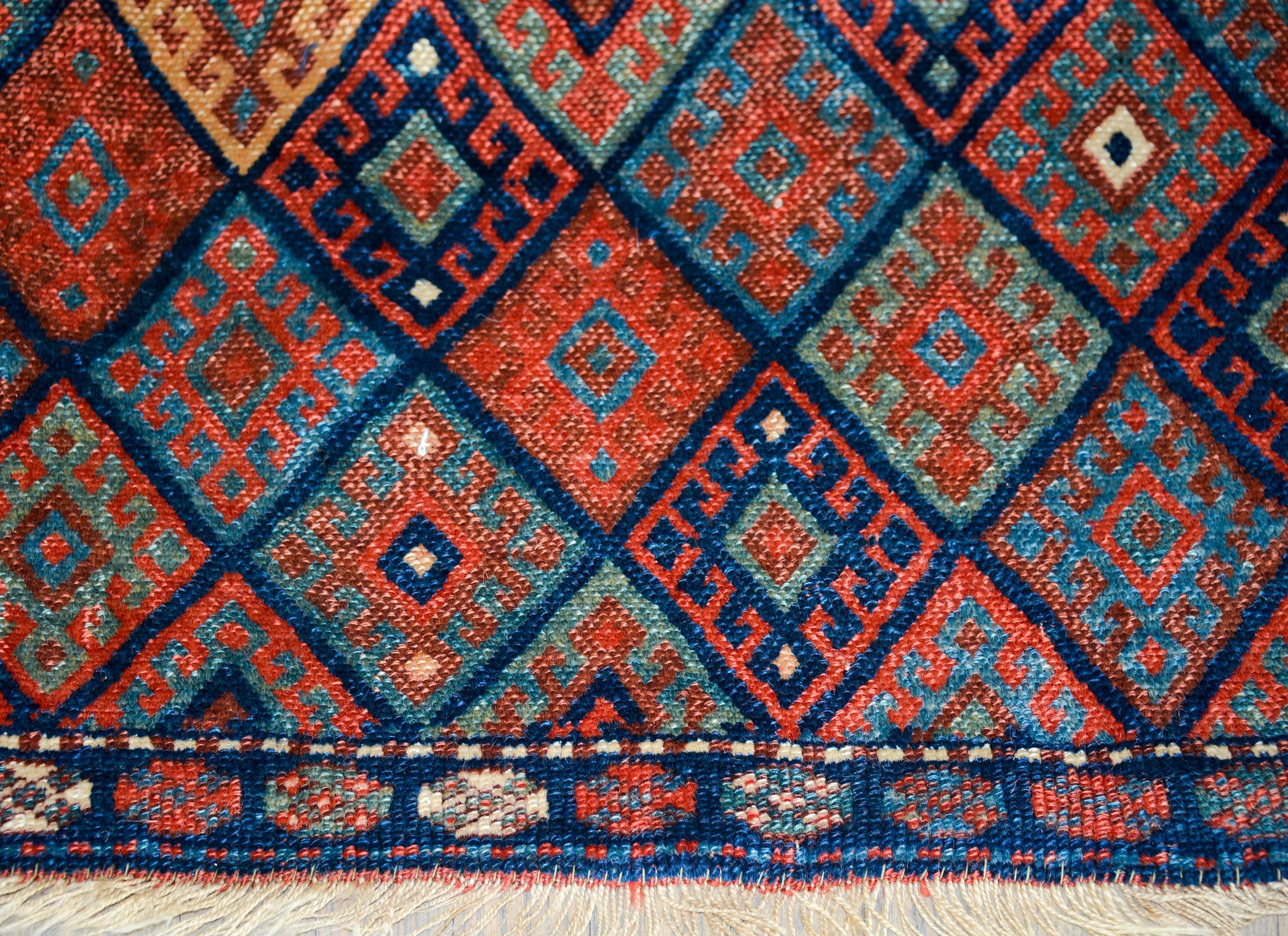 Hand-Woven Early 20th Century Kurdish Jaffe Rug For Sale
