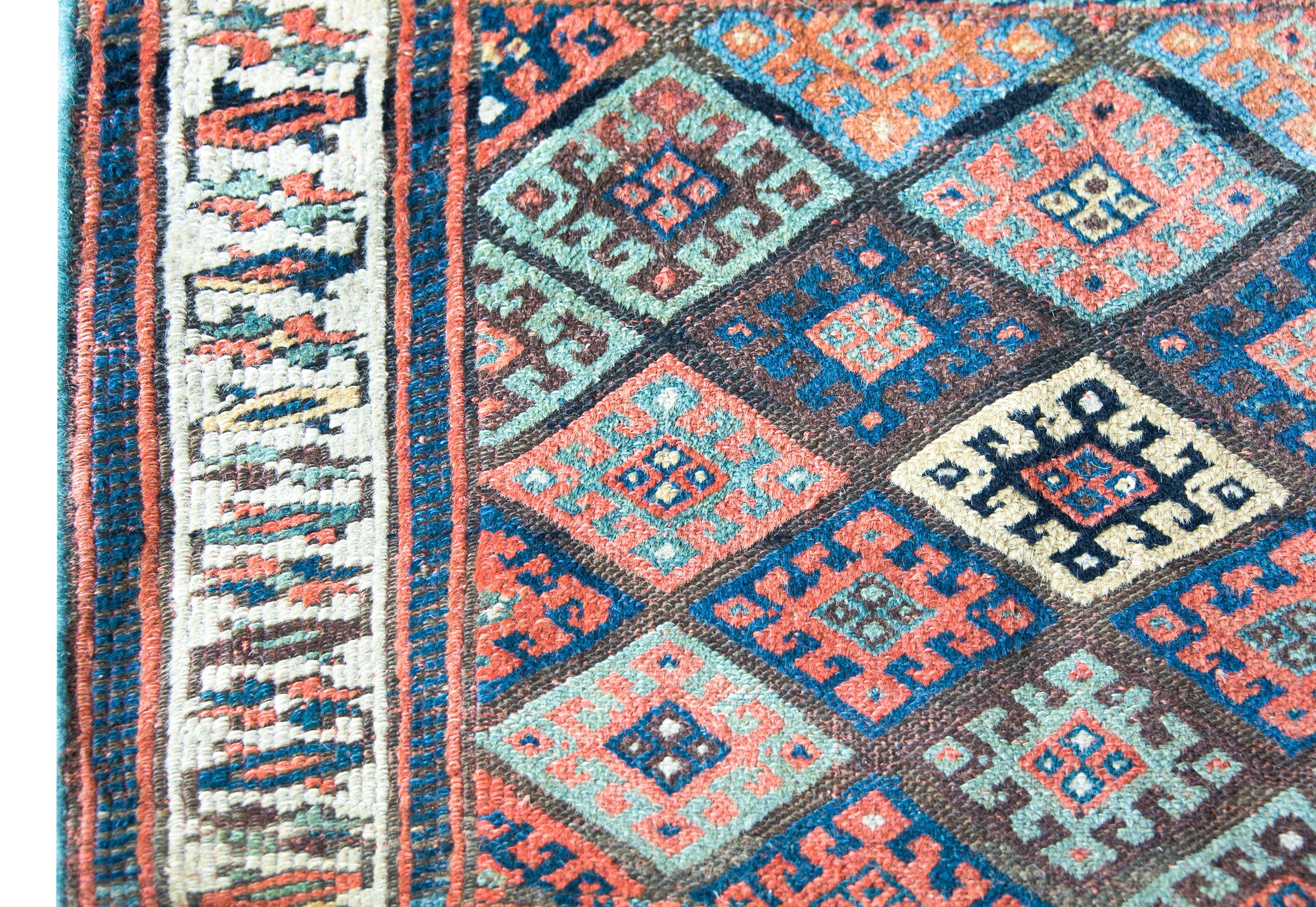 Hand-Knotted Early 20th Century Kurdish Jaffe Rug For Sale
