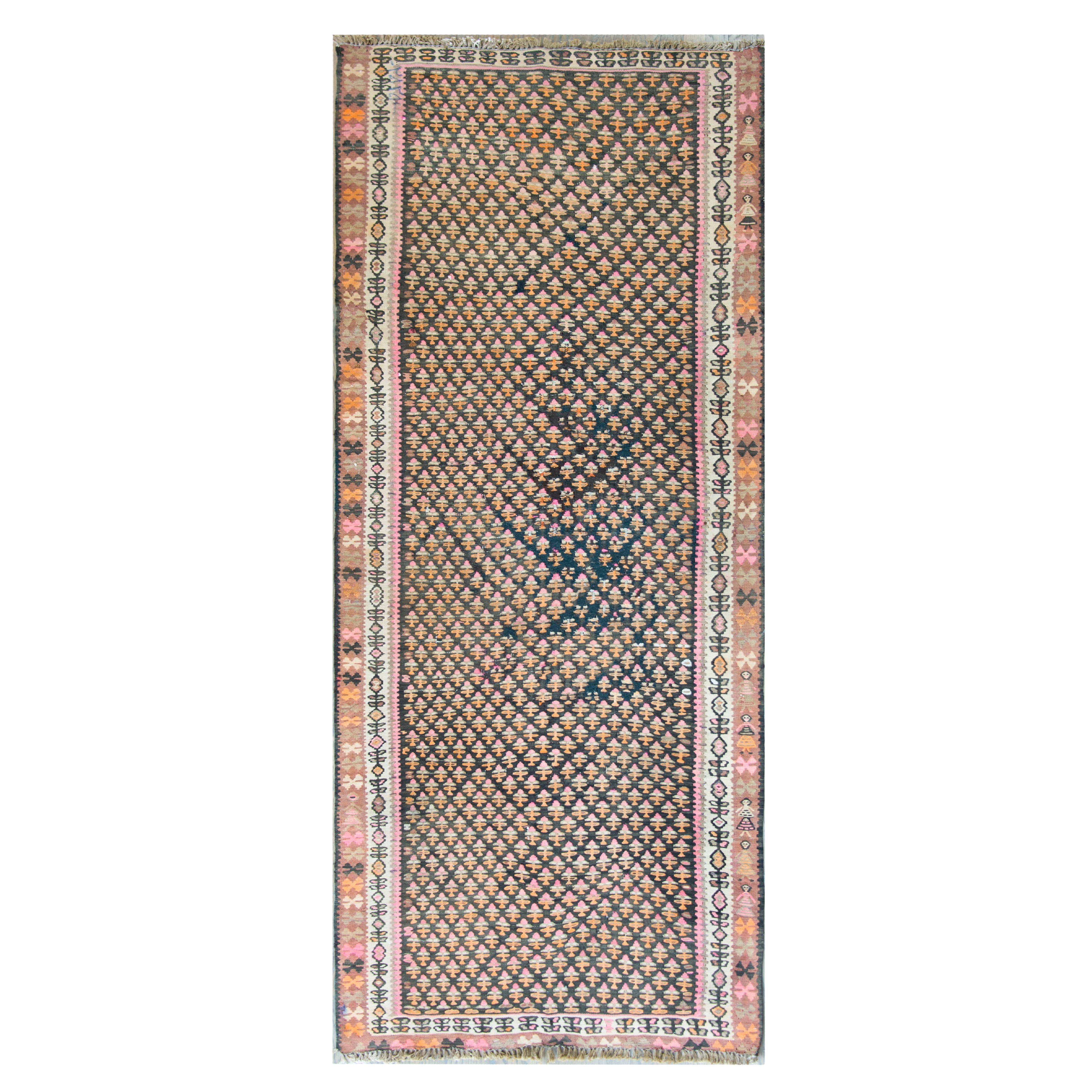 Early 20th Century Kurdish Kilim Rug For Sale