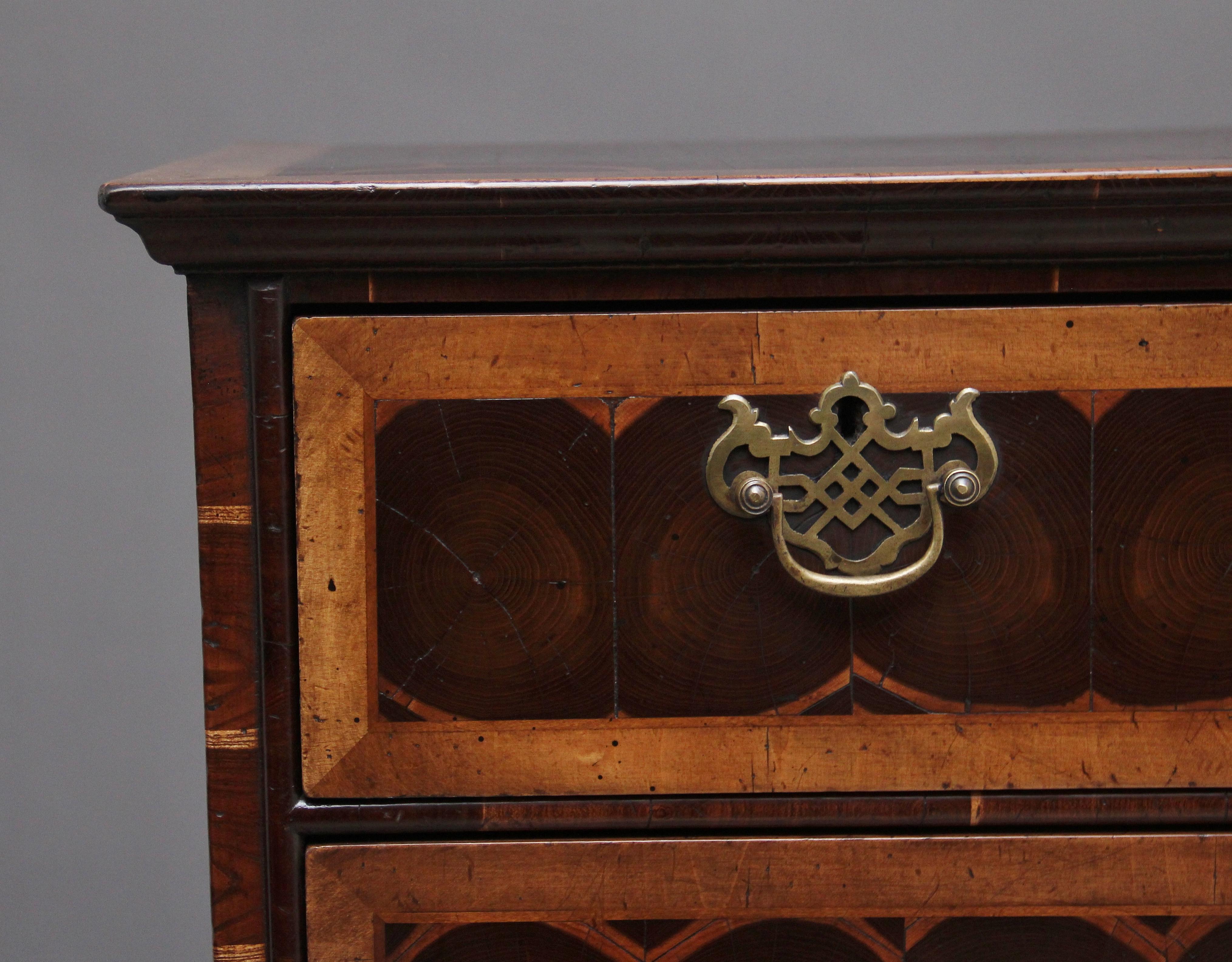 Early 20th Century Laburnam Oyster Chest on Stand in the Style of William & Mary For Sale 2