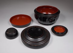 Vasija para ofrendas de comida, laca y bambú, Birmania, principios del siglo XX