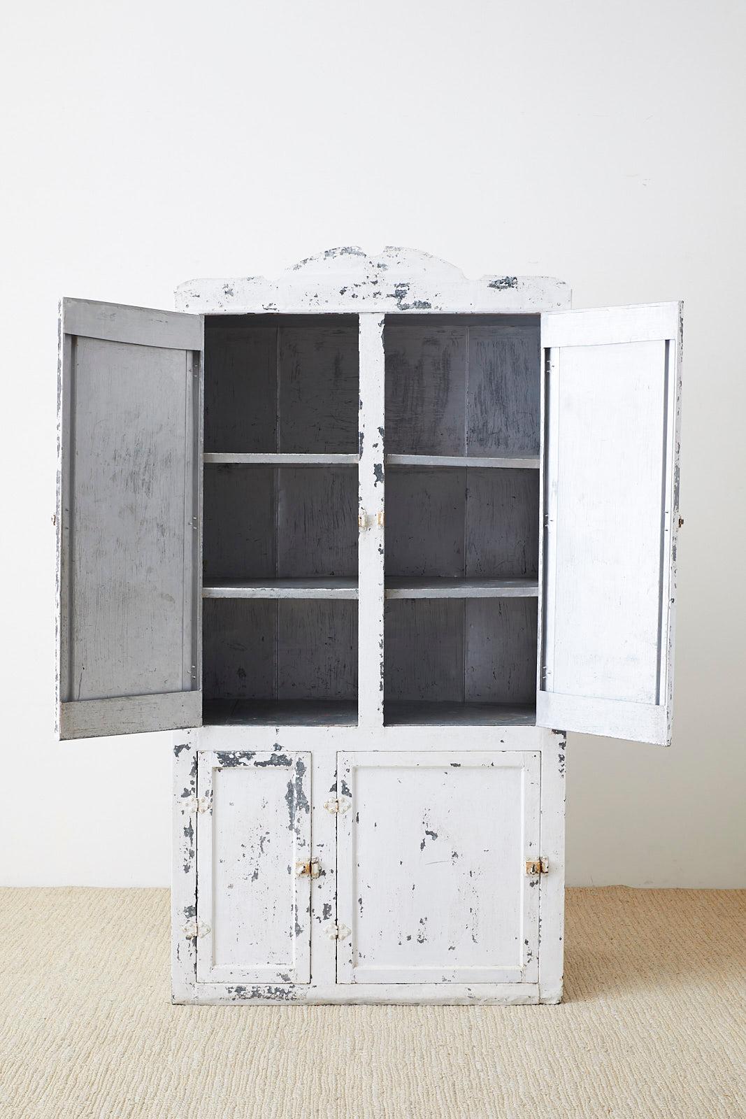 Early 20th Century Lacquered Zinc Kitchen Storage Cabinet 2