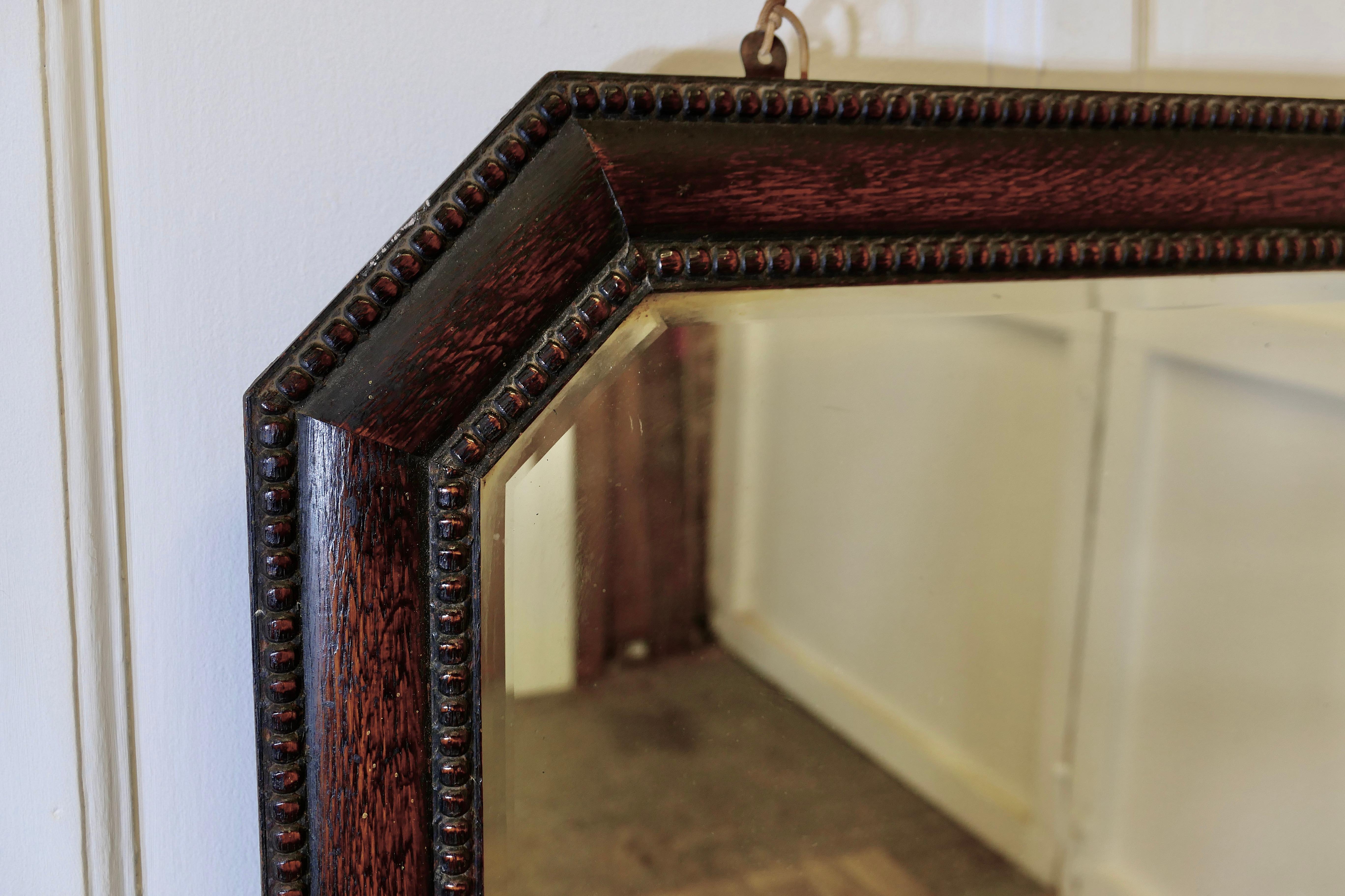Édouardien Début du 20ème siècle Grand miroir mural en Oak du 19ème siècle en vente