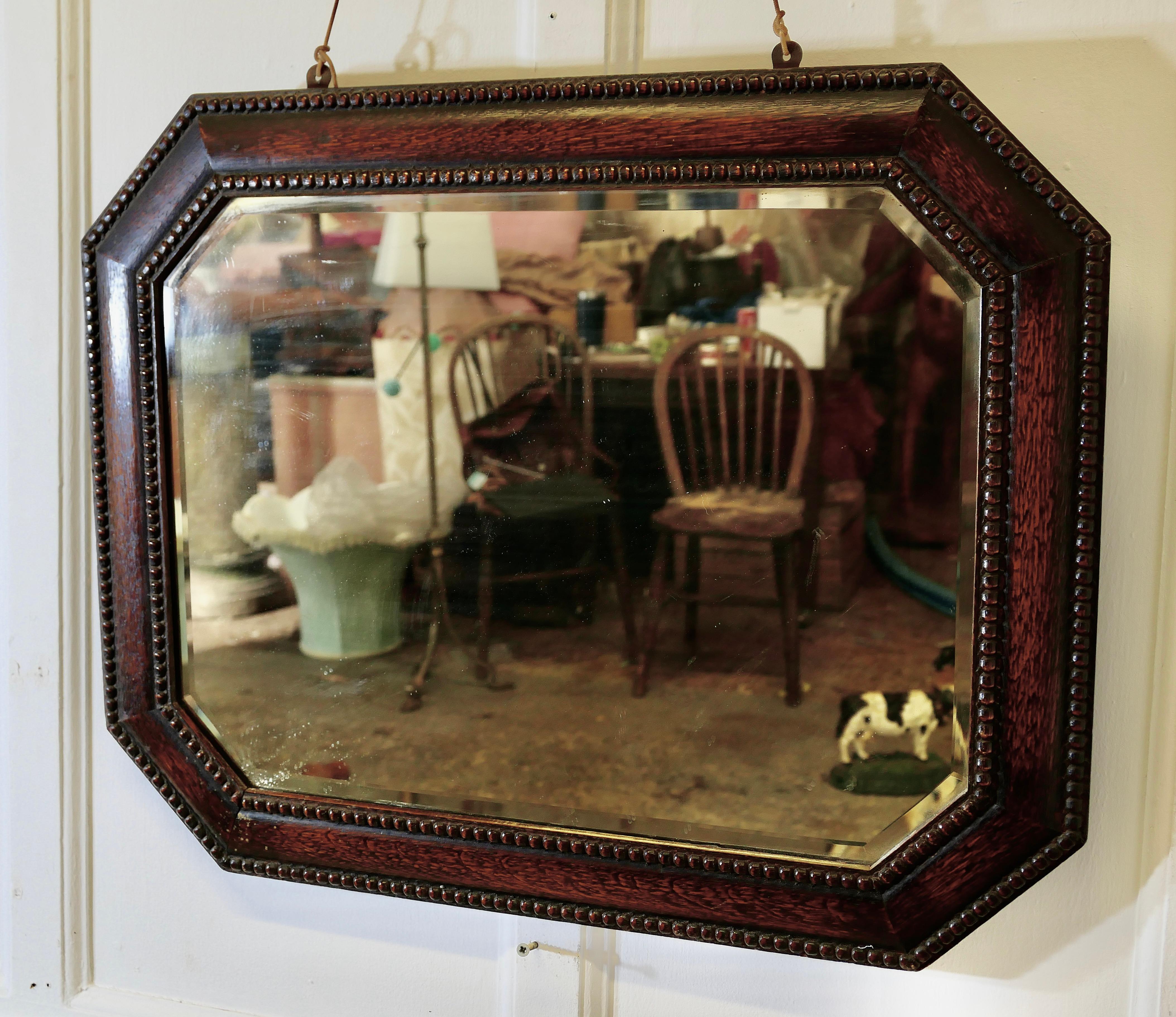 Début du 20ème siècle Grand miroir mural en Oak du 19ème siècle Bon état - En vente à Godshill, Isle of Wight