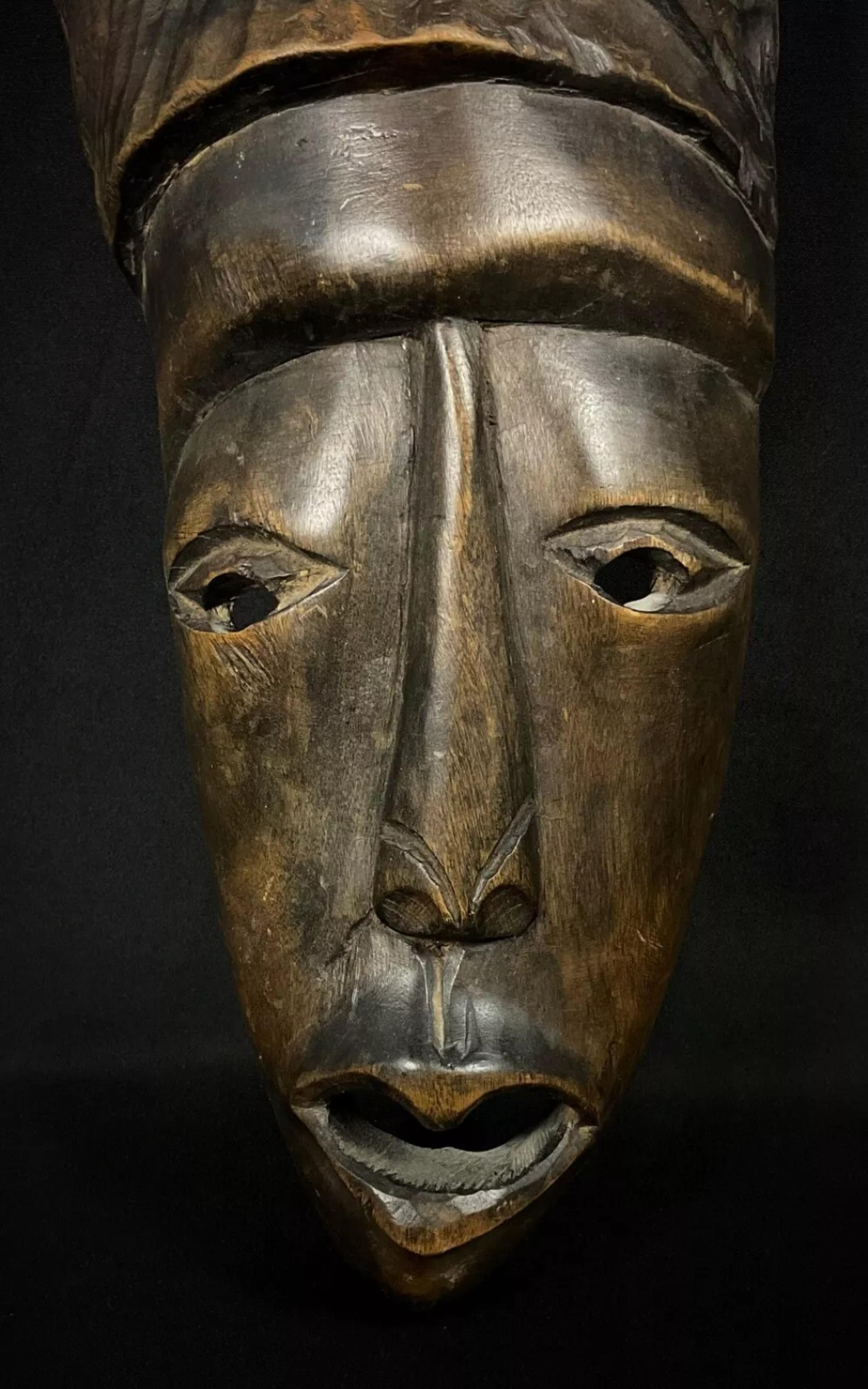 Legno Early 20th Century Large African Wooden Mask - 2Y474 in vendita