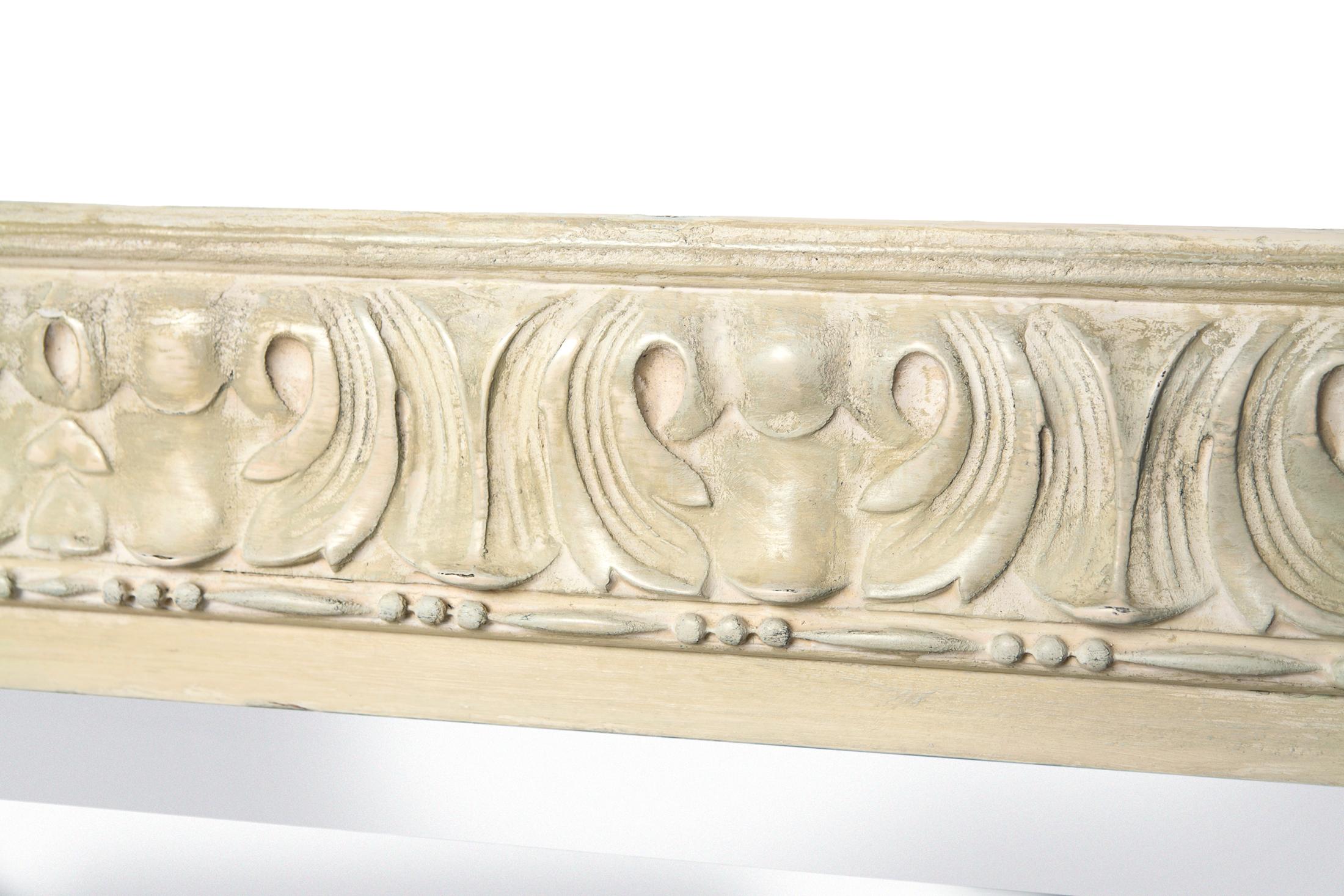 Early 20th Century Large Beveled Ivory Mirror In Good Condition For Sale In Malibu, CA