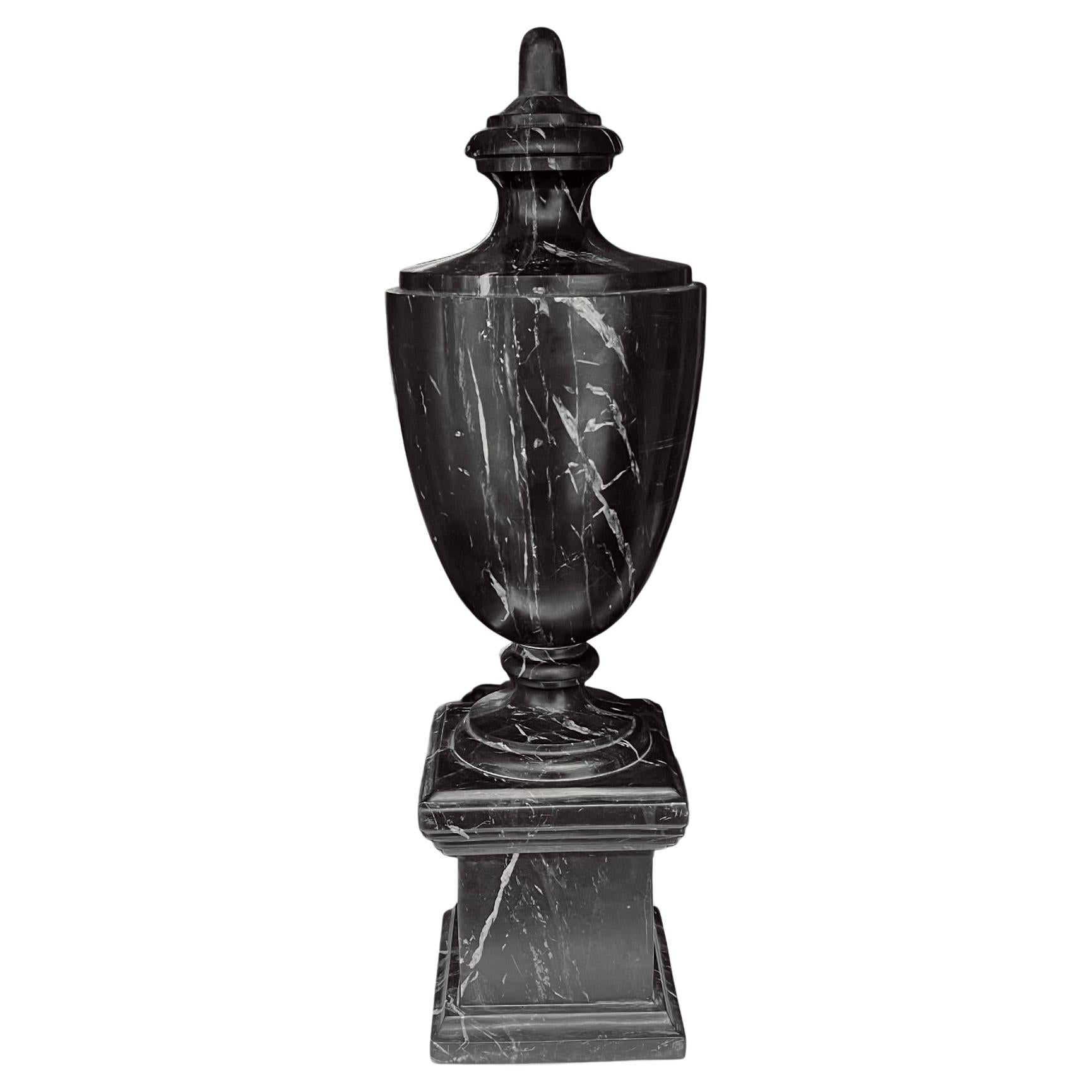 Early 20th Century Large Black Marble Urn