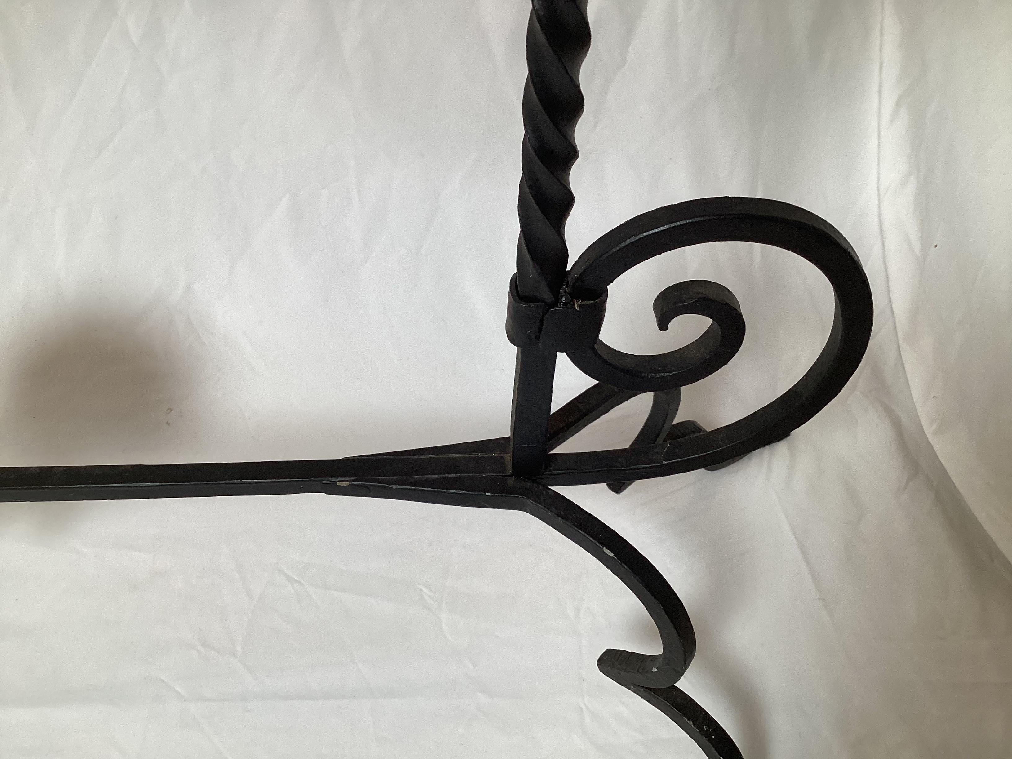 Early 20th Century Large Black Wrought Iron Plant Stand or Candle Holder For Sale 5