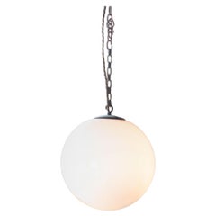 Antique Early 20th Century Large Church Opaline Globes Pendants Lights, 6 Available