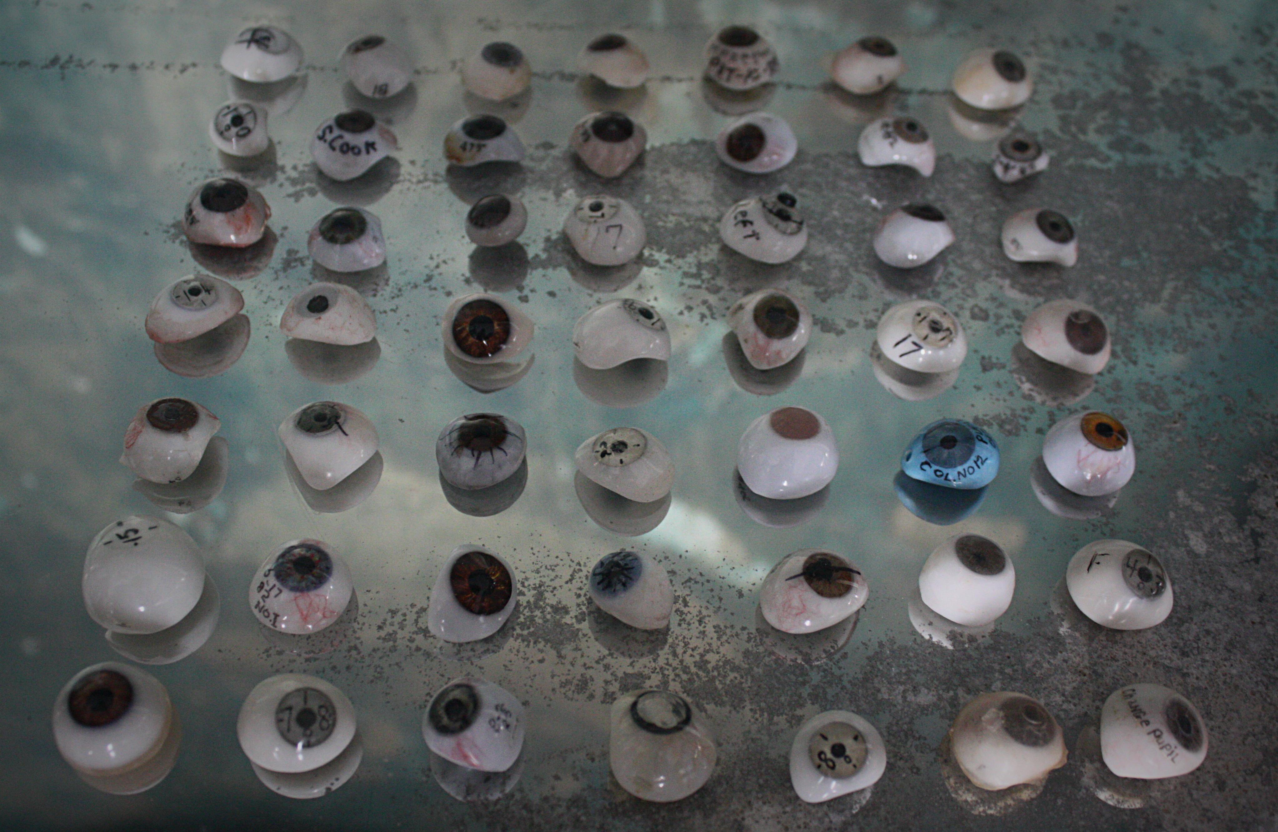 Early 20th Century Large Collection of Ocular Prosthesis Glass Eyes 6